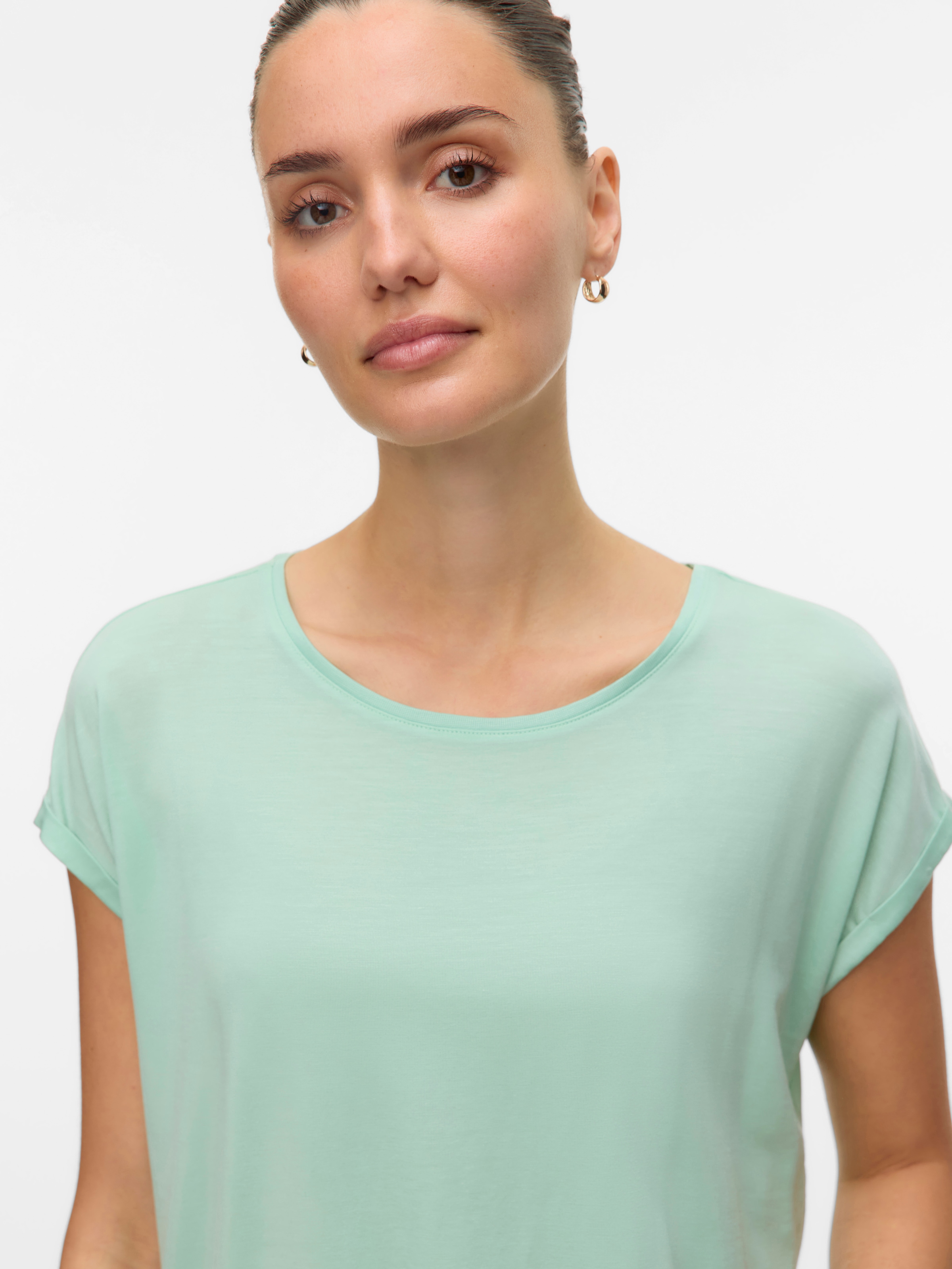 Vero Moda Rundhalsshirt »VMAVA PLAIN SS TOP GAJRS NOOS«