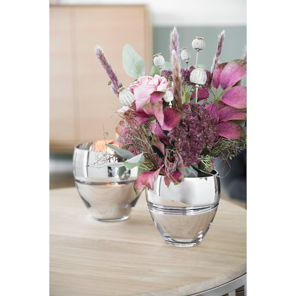 Fink Teelichthalter »RILA«, (1 St.), Kerzenhalter aus Glas, mundgeblasen, auch als Vase verwendbar