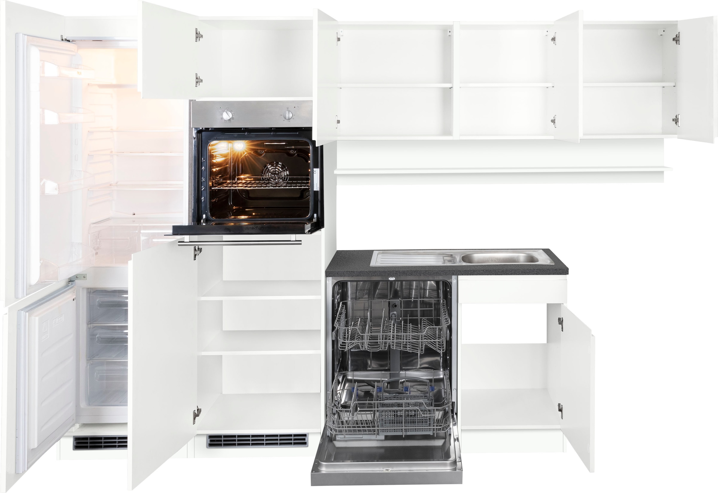 KOCHSTATION Winkelküche »KS-Virginia«, Stellbreite 290/190 cm cm, wahlweise mit Induktion