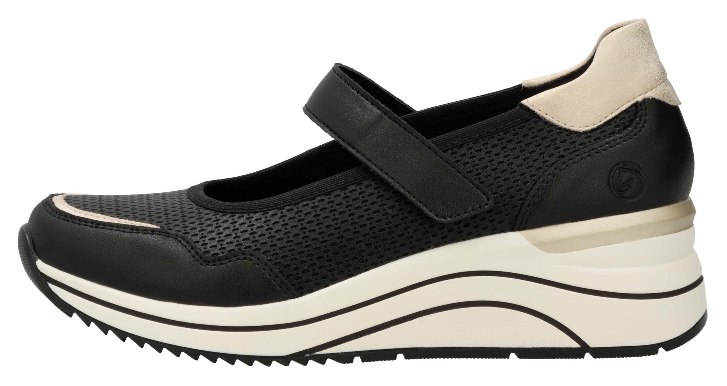 Remonte Riemchenballerina, Keilabsatz, Halbschuh, Freizeitschuh mit Soft-Einlage