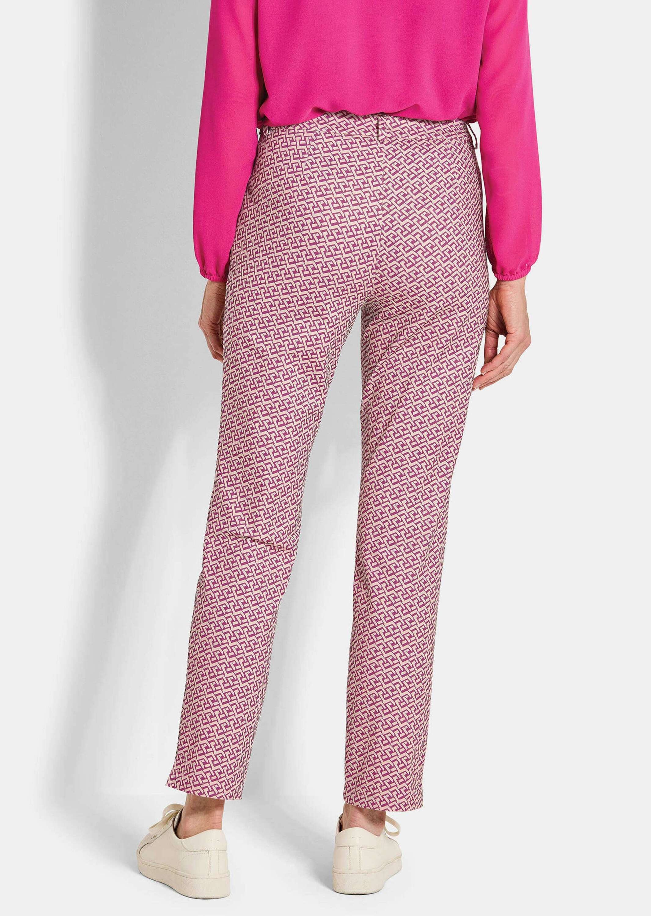 GOLDNER Stoffhose »Kurzgröße Druckhose LOUISA in Scuba-Qualität«