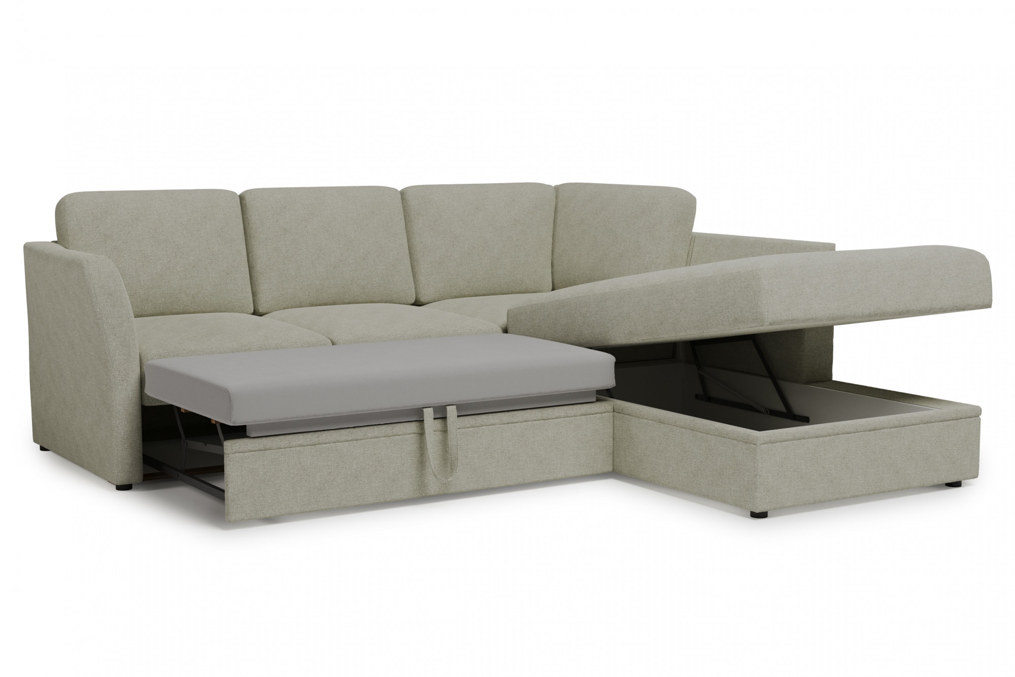 Home affaire Ecksofa »Lavars, L-Form, Schlafsofa« mit Bettfunktion und Stauraum, in zwei verschiedenen Bezugsqualitäten