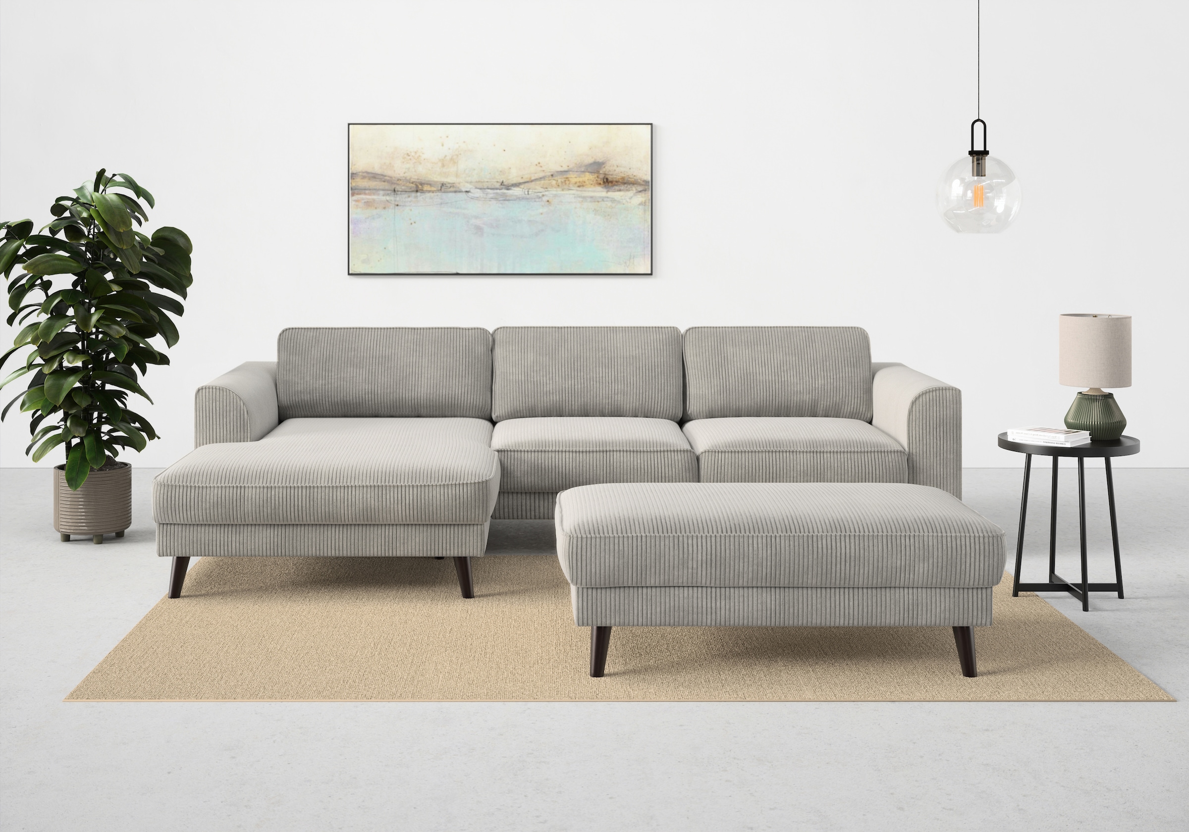 TRENDMANUFAKTUR Ecksofa »Lumber Jack, elegantes Designsofa, L-Form«, wahlweise mit Bettfunktion u. Bettkasten