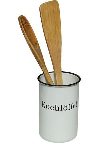 Dose »Kochlöffeltopf aus Emaille in Antikweiß«, (1 St.)