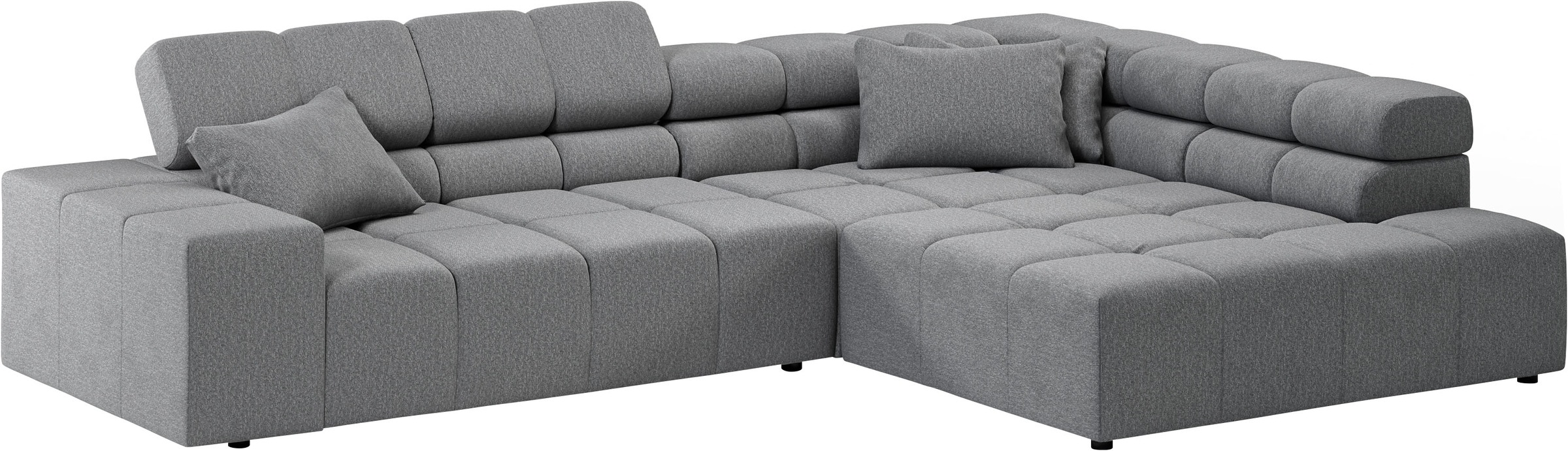 INOSIGN Ecksofa »Ancona incl. Kopfteilverstellung, Zierkissen Breite 319cm, L-Form«, wahlweise motorische Sitztiefenverstellung, auch in Cord + Easy Care