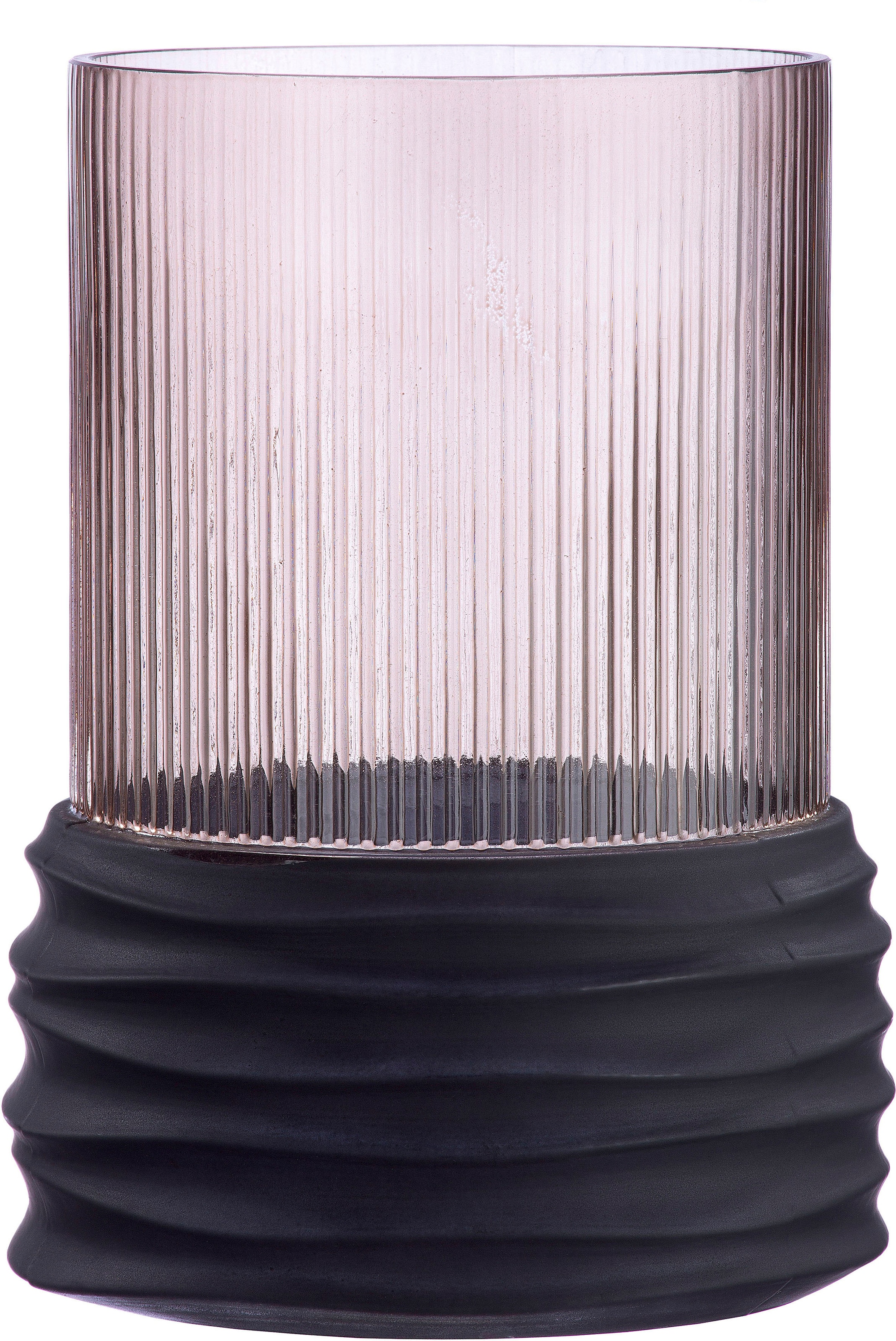 Casablanca by Gilde Tischvase "Groove mit Rillen" dekorative Vase aus Glas, Blumenvase