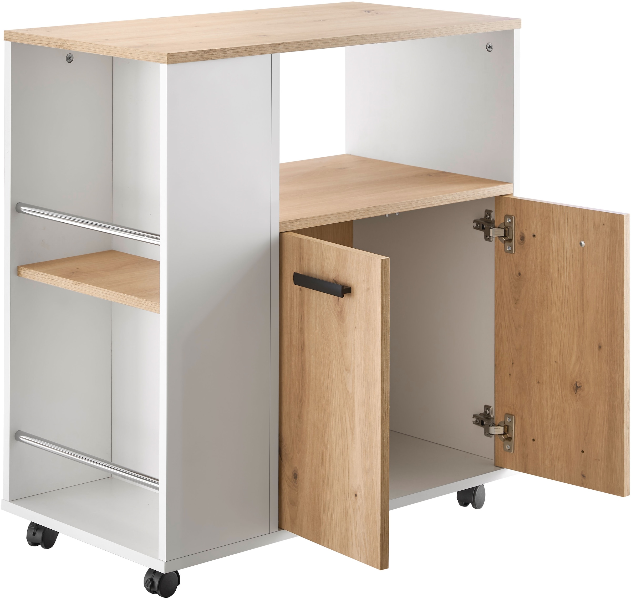 BASIC by Balculina Küchenwagen »Bartender,Rollwagen,Küchenwagen,Servierwagen« 1 Stk. tlg. Breite 75 cm, auf 4 Rollen, diverse Ablagen