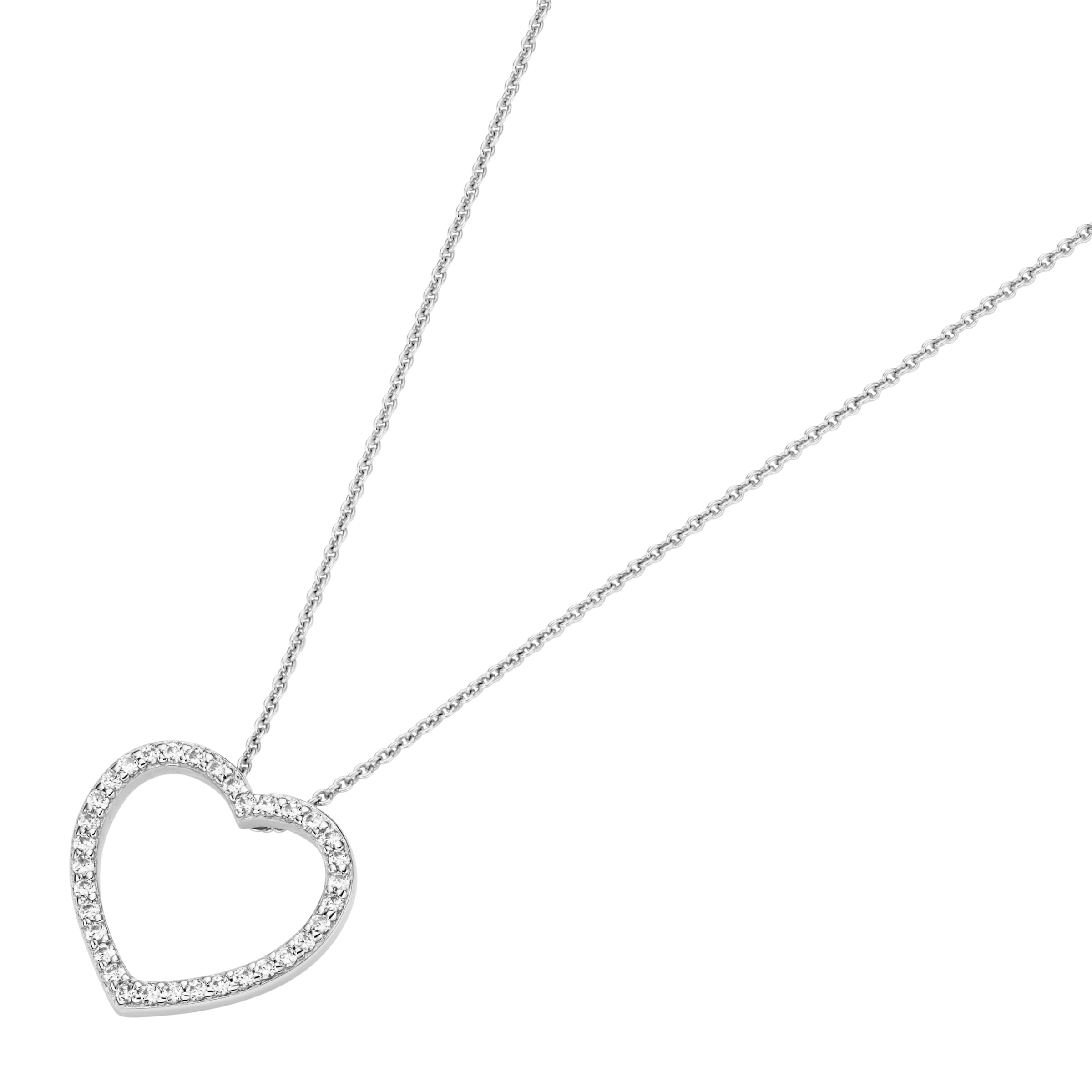 GIORGIO MARTELLO MILANO Kette mit Anhänger »Kette Herz mit Zirkonia, Silber 925«