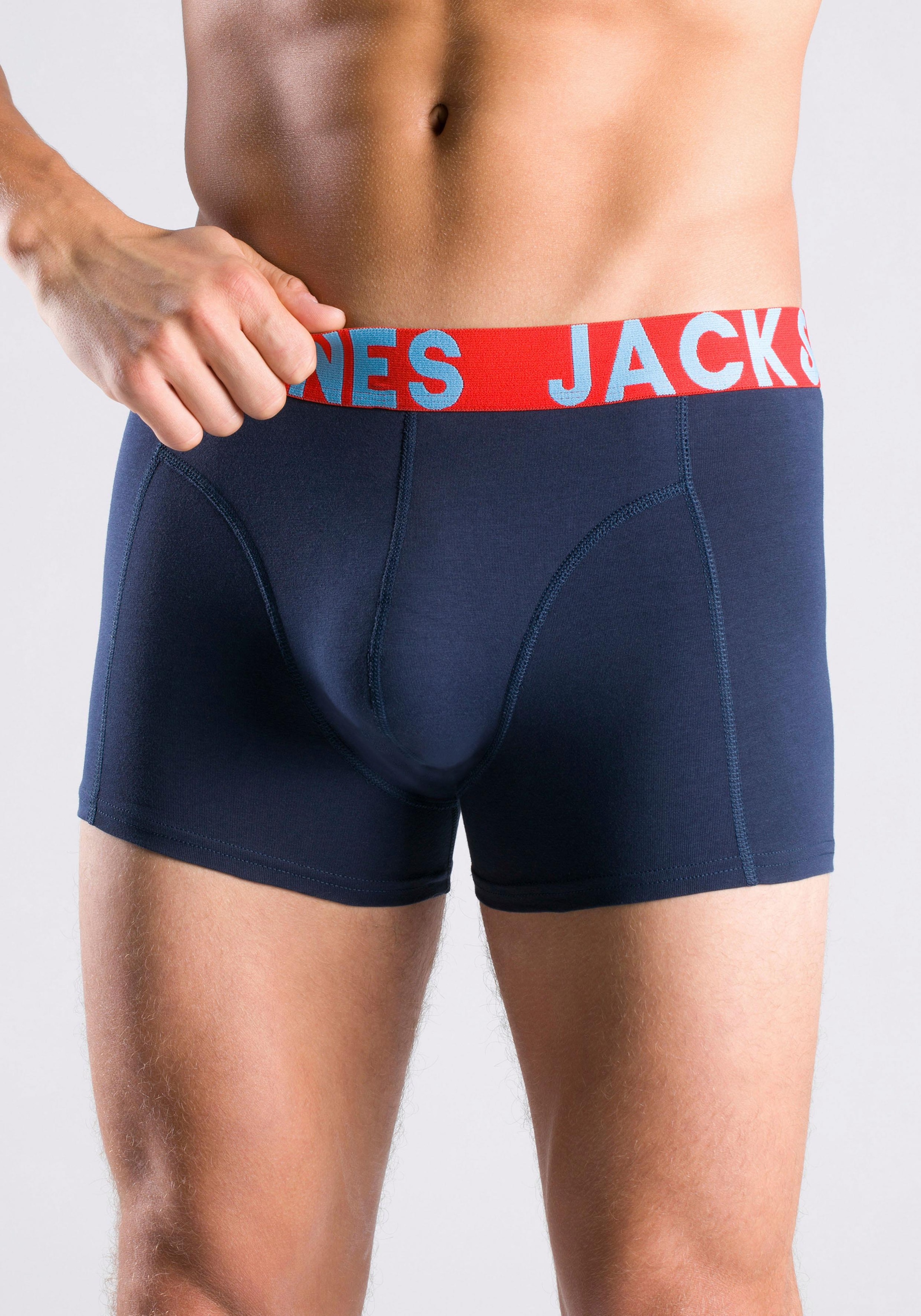 Jack & Jones Boxer »JACCRAZY SOLID«, (Packung, 3 St.), mit modisch buntem Webbund