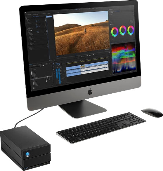 LaCie HDD-NAS-Festplatte »2big Dock Thunderbolt™3«, Anschluss Thunderbolt 3-DisplayPort-SD-/CF-Kartensteckplätze-USB 3.2 Gen-2