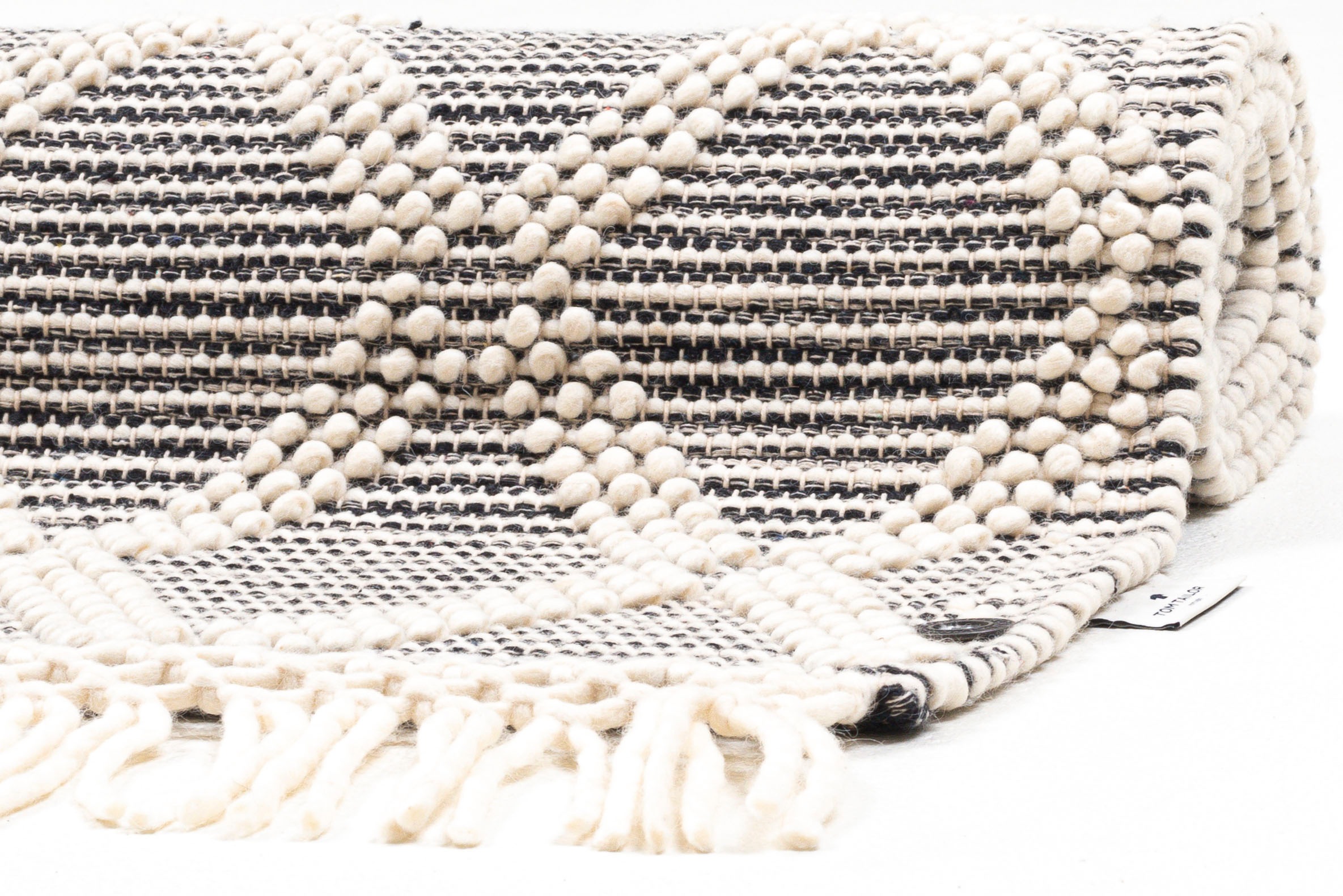 TOM TAILOR HOME Teppich »Colored Macrame« rechteckig 10 mm Höhe Handweb Teppich, reine Wolle, handgewebt, mit Fransen, Scandi Design