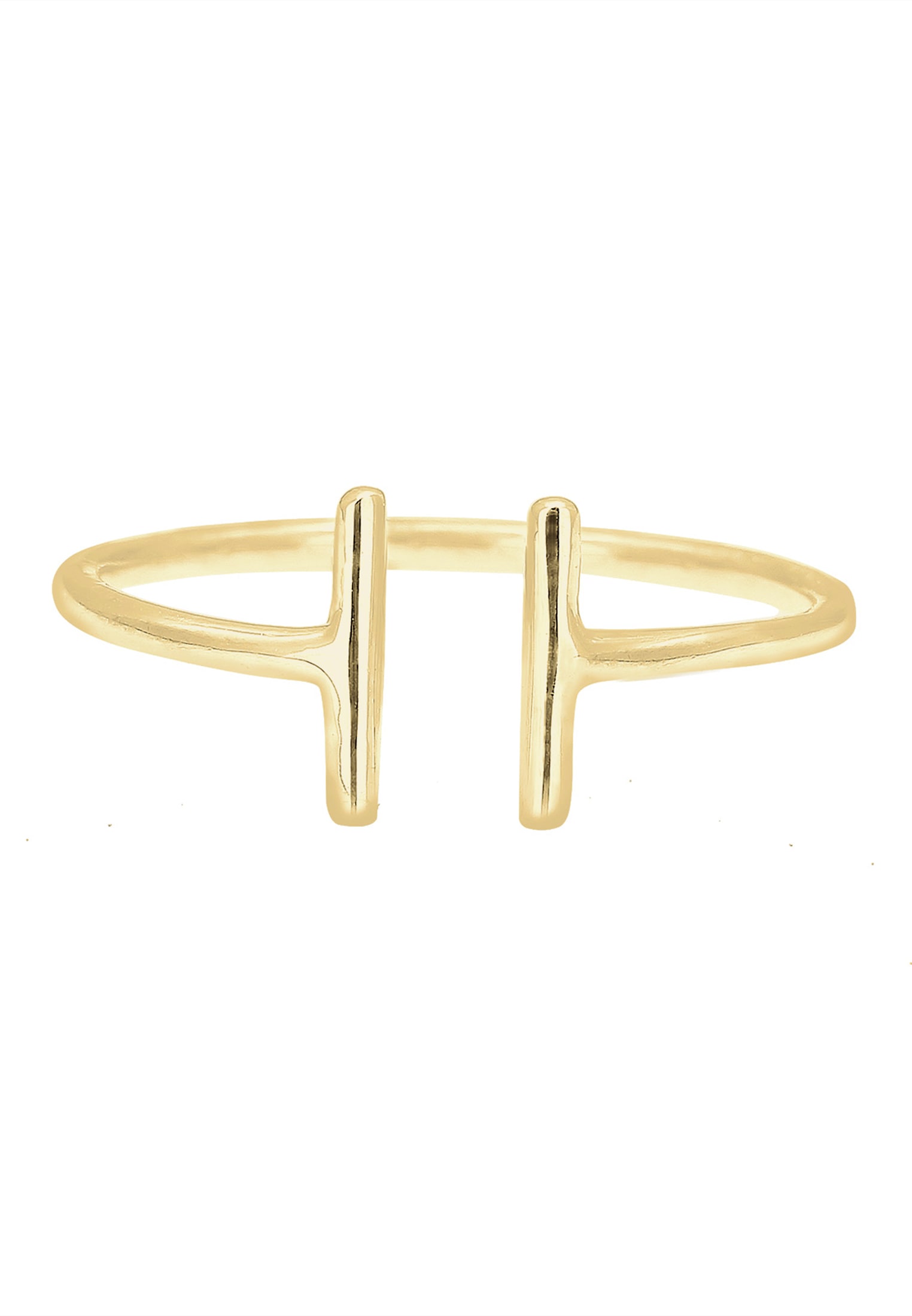Elli Premium Silberring »Ring Geo Trend Look Statement Offen 375 Gelbgold«
