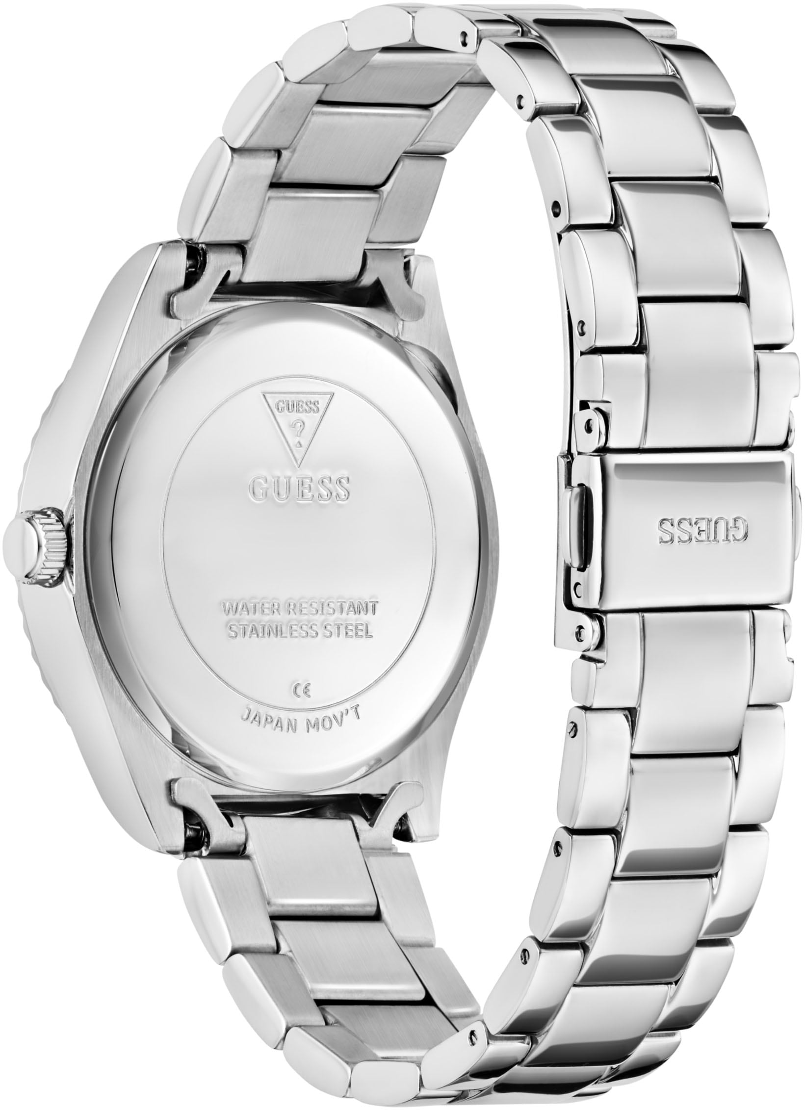 Guess Quarzuhr »LUNA« Armbanduhr, Damenuhr, Edelstahlarmband, analog