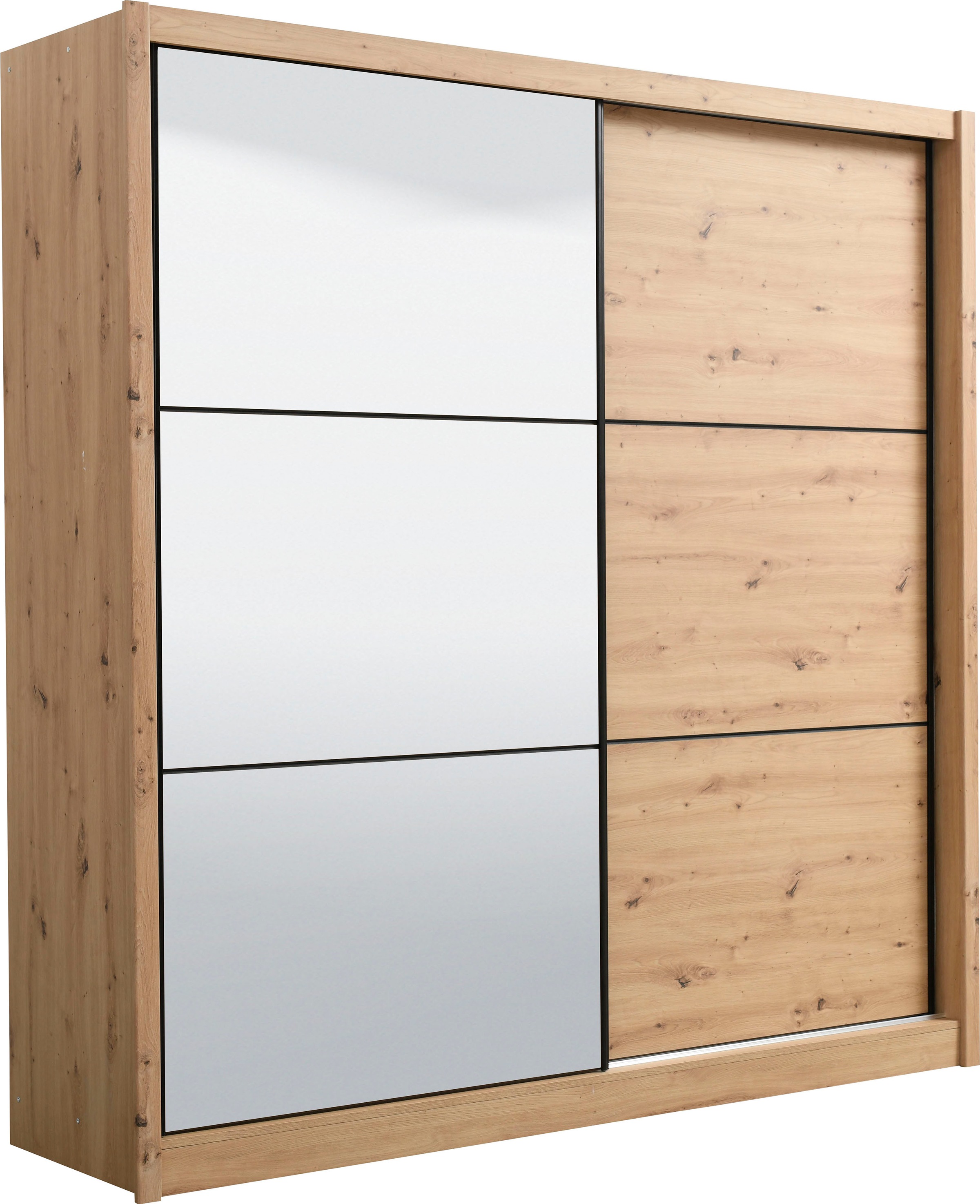 INOSIGN Schwebetürenschrank »Navara Kleiderschrank mit Spiegel Wäscheschrank Garderobe«, mit großzügiger Innenausstattung, FSC®-zertifiziert, in 3 Breiten