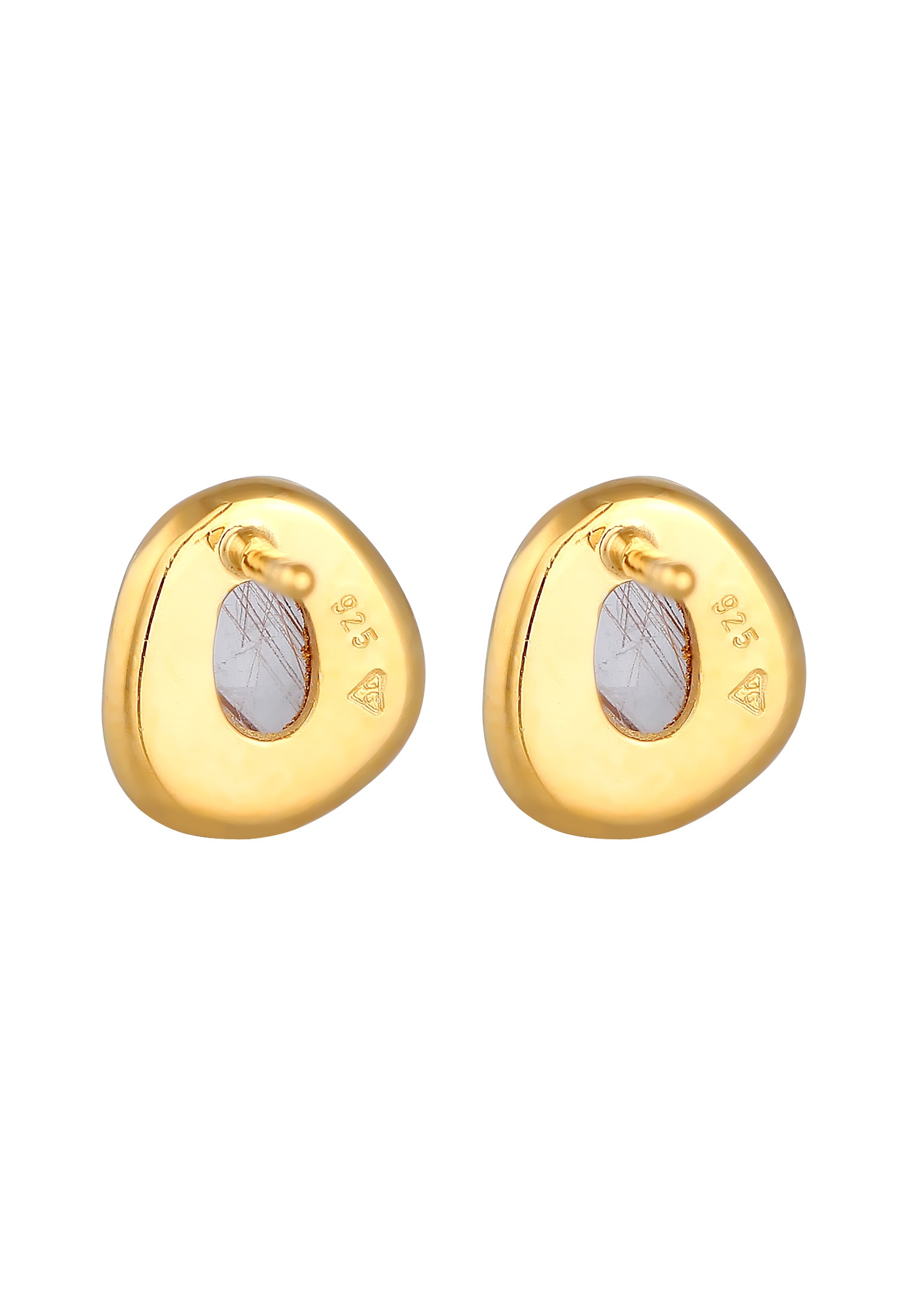 Elli Premium Paar Ohrstecker »Ohrringe Quarz Edelstein Engelshaar Elegant 925 Silber«