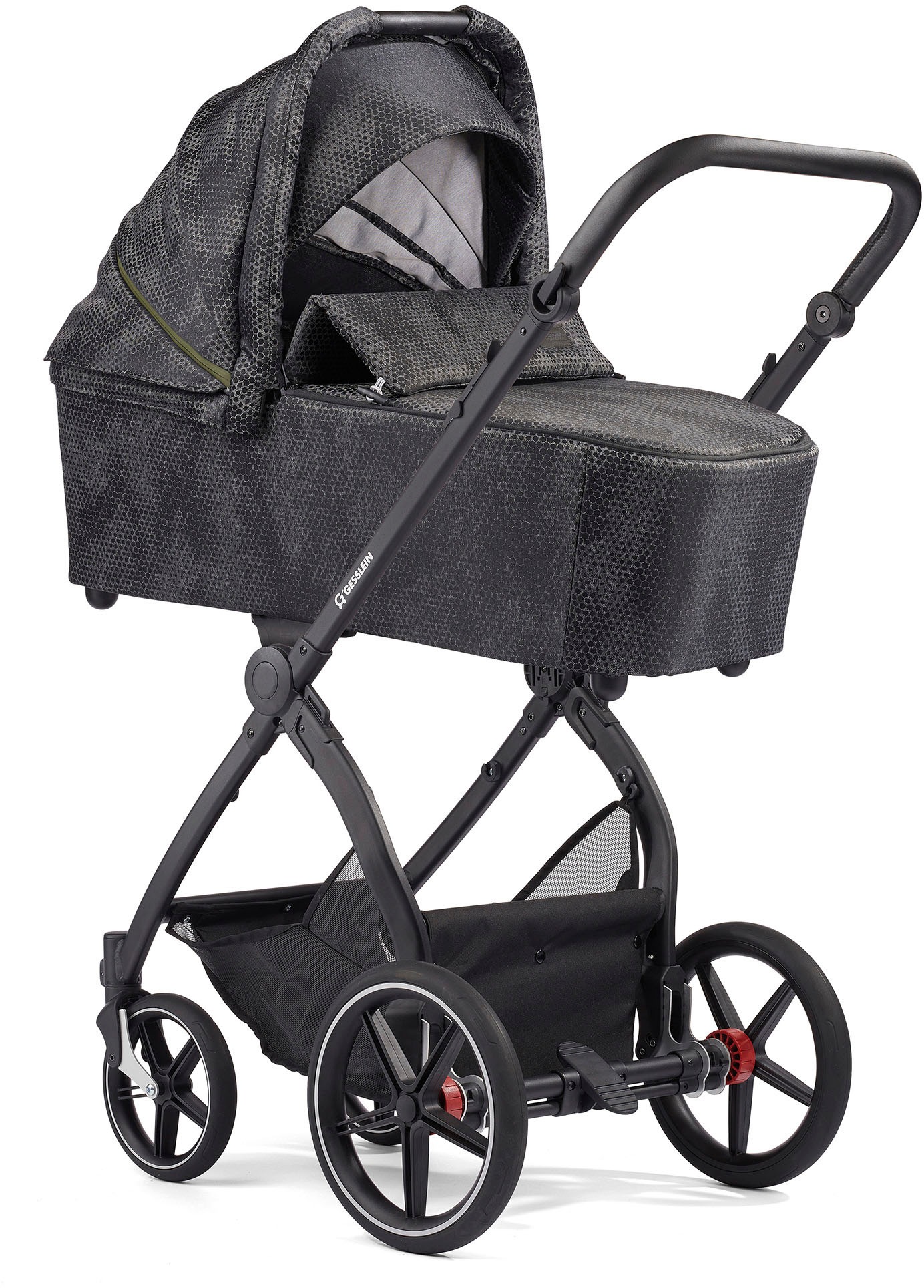 Gesslein Kombi-Kinderwagen »FX4 Soft+ mit Aufsatz Classic schwarz/schwarz, schwarzgrau«, mit Babywanne Cx3 und Babyschalenadapter
