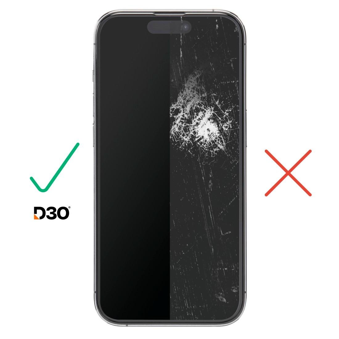 Hama Displayschutzglas »Displayschutz für iPhone 16 (Panzerglasfolie, D3O, Montagehilfe)«, für iPhone 16