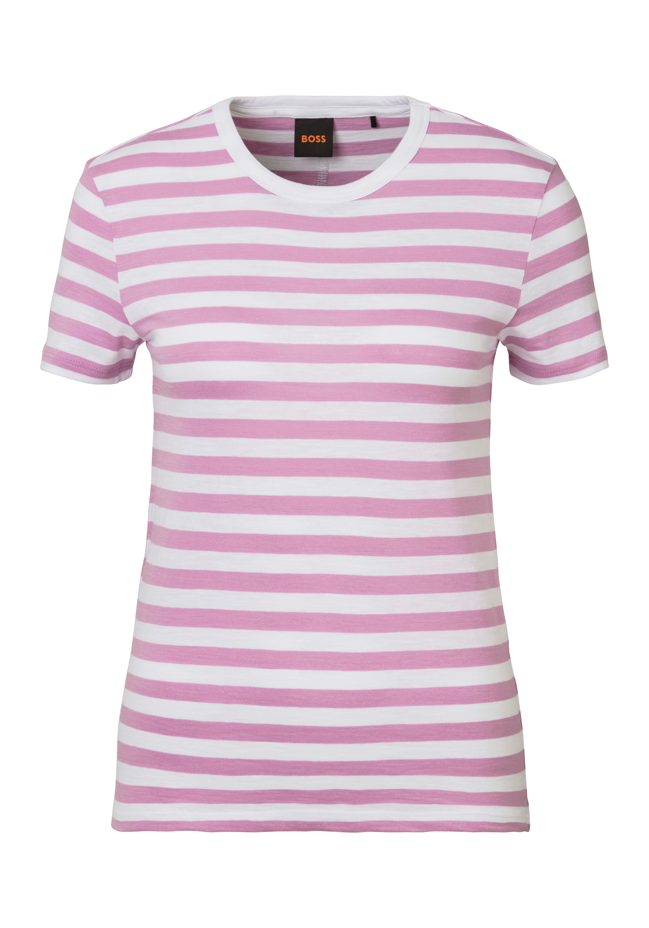 BOSS ORANGE T-Shirt »C_Esla_Striped Premium Damenmode«, im gestreiften Design