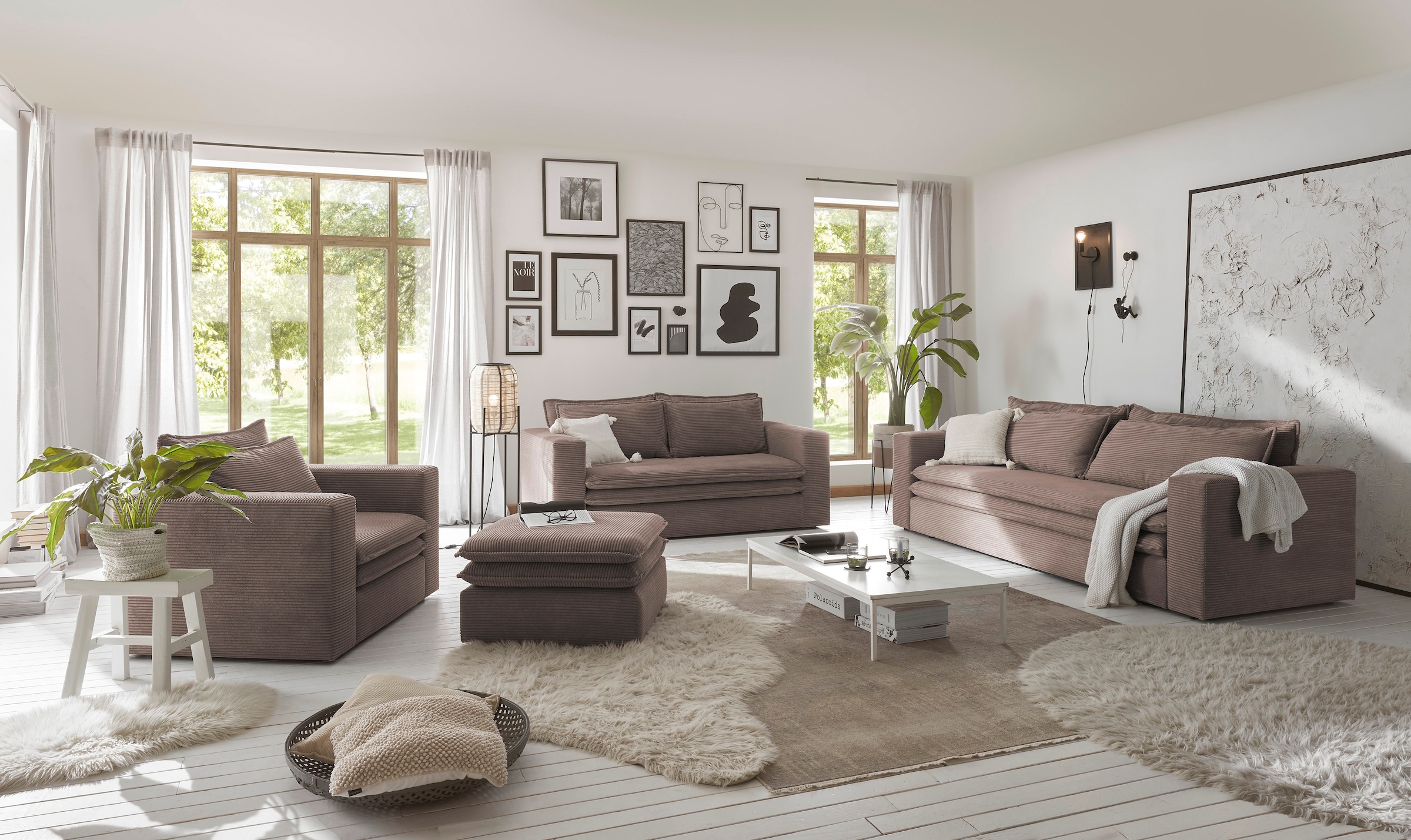 Places of Style Hocker »PIAGGE«, Hochwertiger Cord, passend zum Sessel