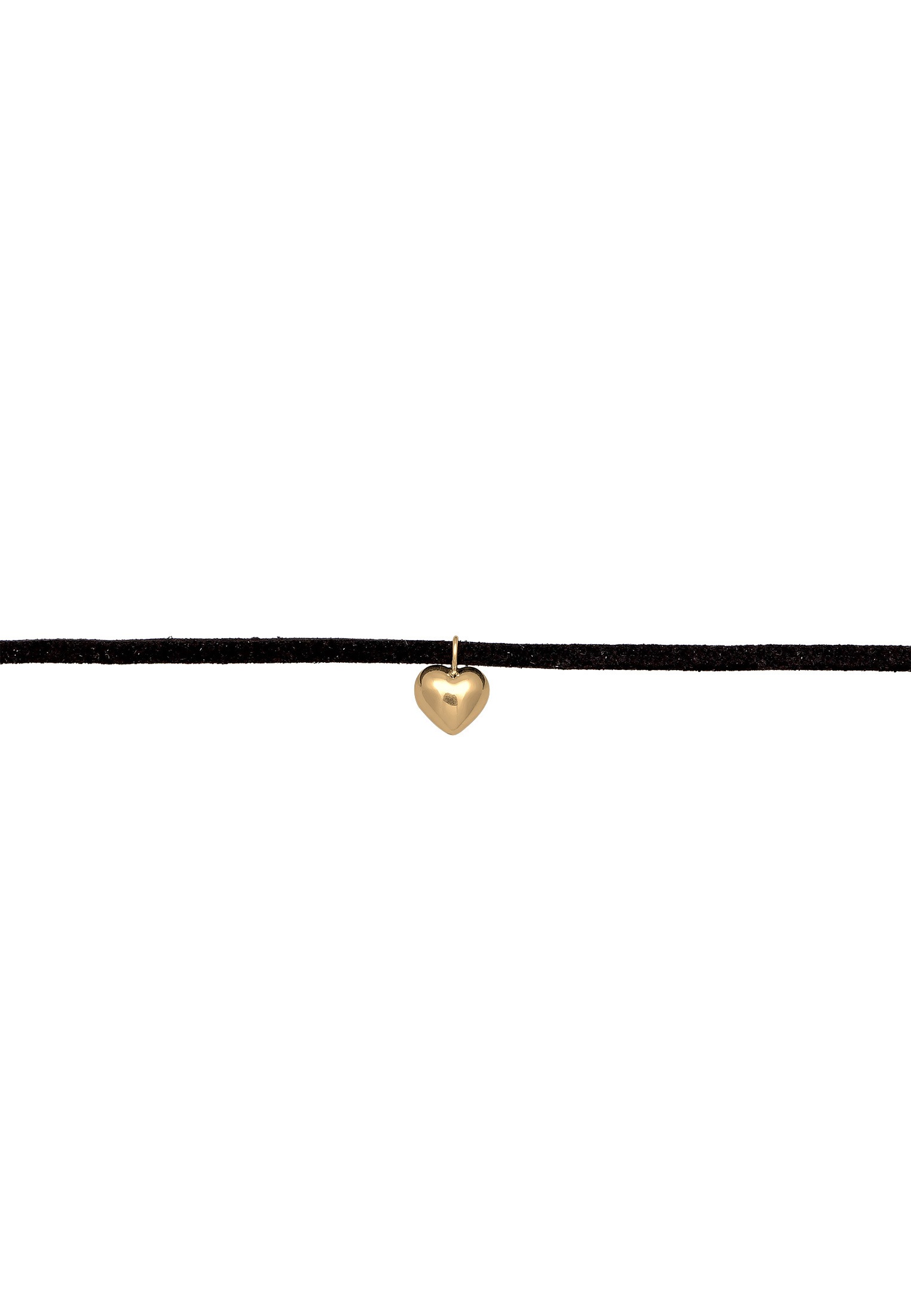Elli Choker »Halskette Lederkette synthetisch Herz Anhänger 925 silber«