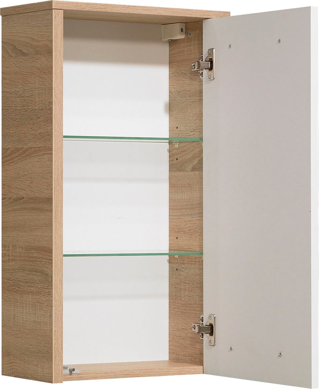 Saphir Hängeschrank »Quickset 382 Wand-Badschrank mit 1 Tür und 2 Einlegeböden« Badezimmer-Hängeschrank, 40 cm breit, inkl. Türdämpfer, Weiß Hochglanz