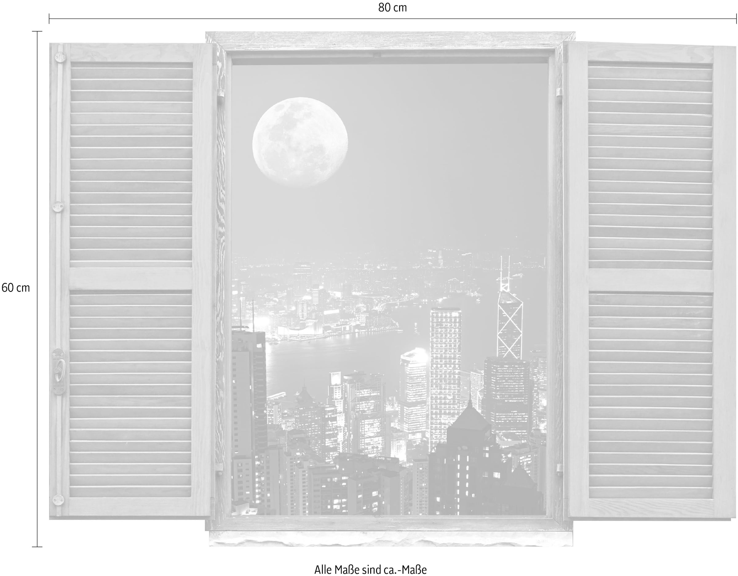 queence Wandtattoo »Großstadt«, (1 St.), Wandsticker, Wandbild, selbstklebend, 3D, Fenster