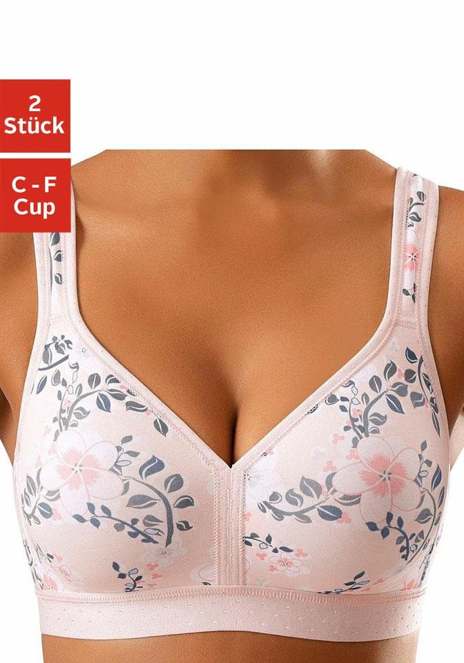 petite fleur Soft-BH, ohne bei Stück), 2 Bügel Basic aus ♕ sanfter (Packung, Dessous Baumwolle