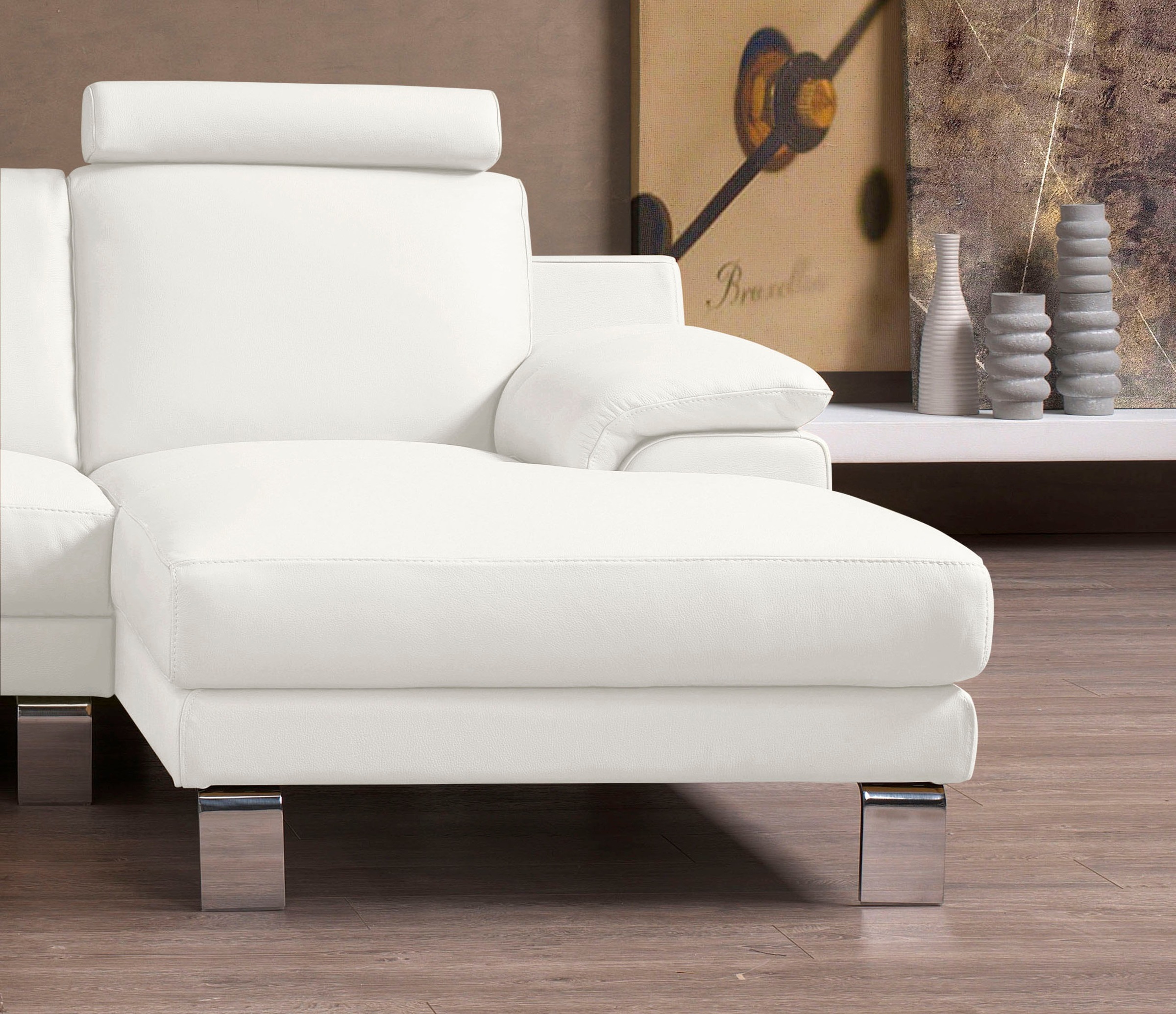 Egoitaliano Ecksofa »Shakira, Design und super Sitzkomfort auf hohem Niveau, tolle Details«, mit Recamiere, L-Form, edle Füße