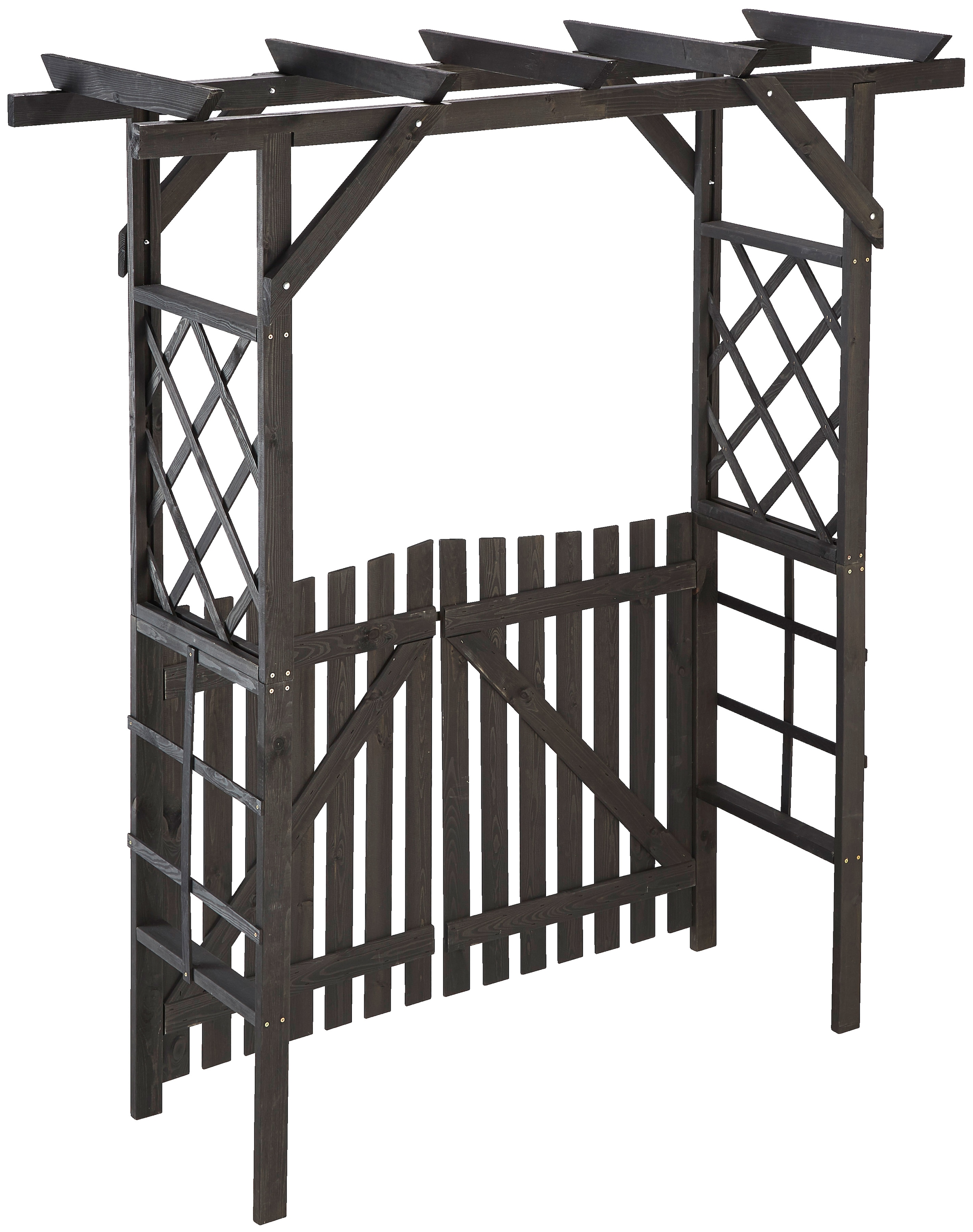 promadino Rosenbogen »Pergola Ben« BxTxH: 200x65x208 cm, mit Türen, anthrazit