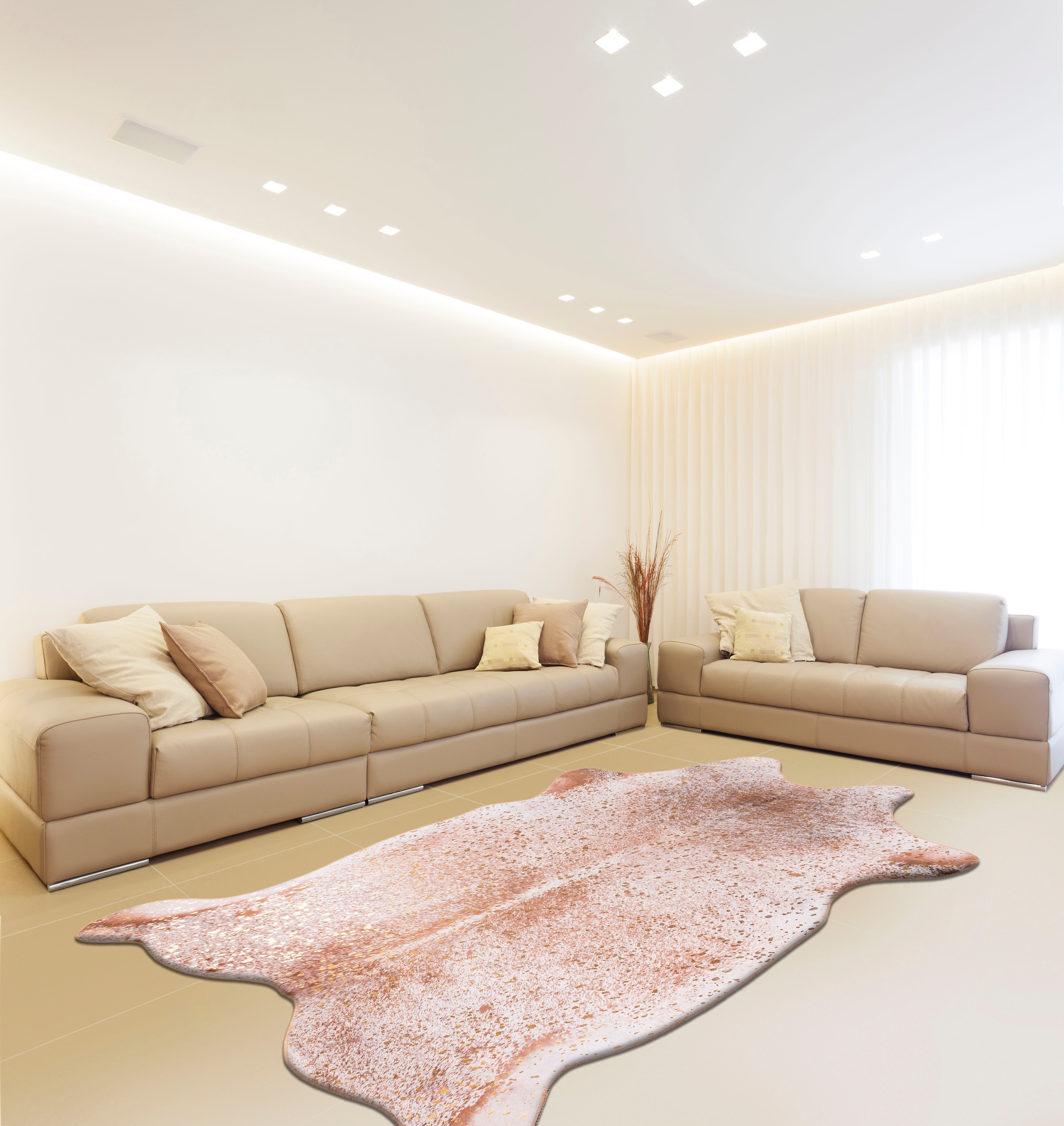 calo-deluxe Teppich »Loreta 100«, fellförmig, 6 mm Höhe, Kunstfell, Wohnzimmer