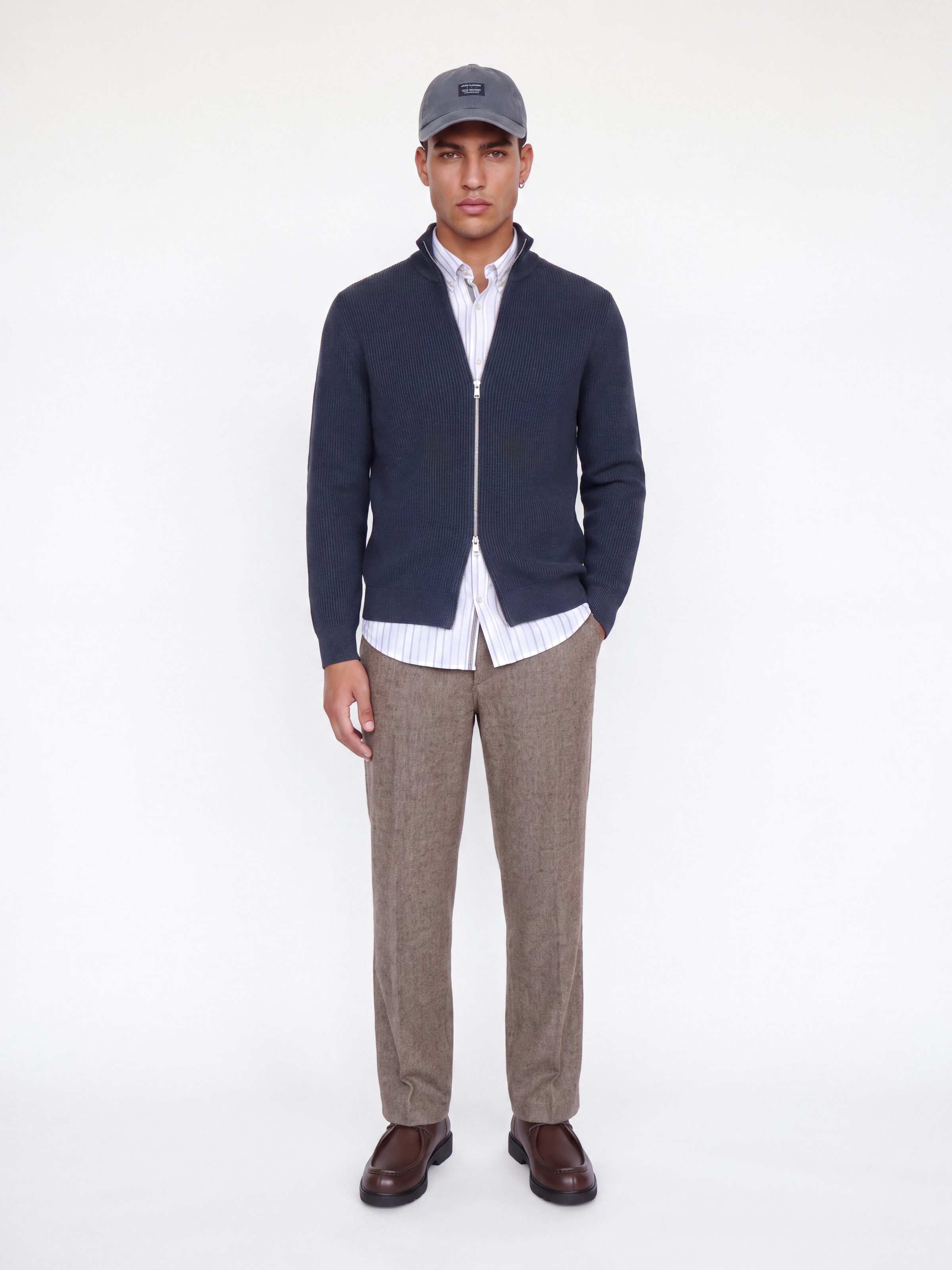 Jack & Jones Strickjacke »JJEPERFECT RIB KNIT FULL ZIP CARDIGAN SN« Baumwollmischung, mit Reißverschluss