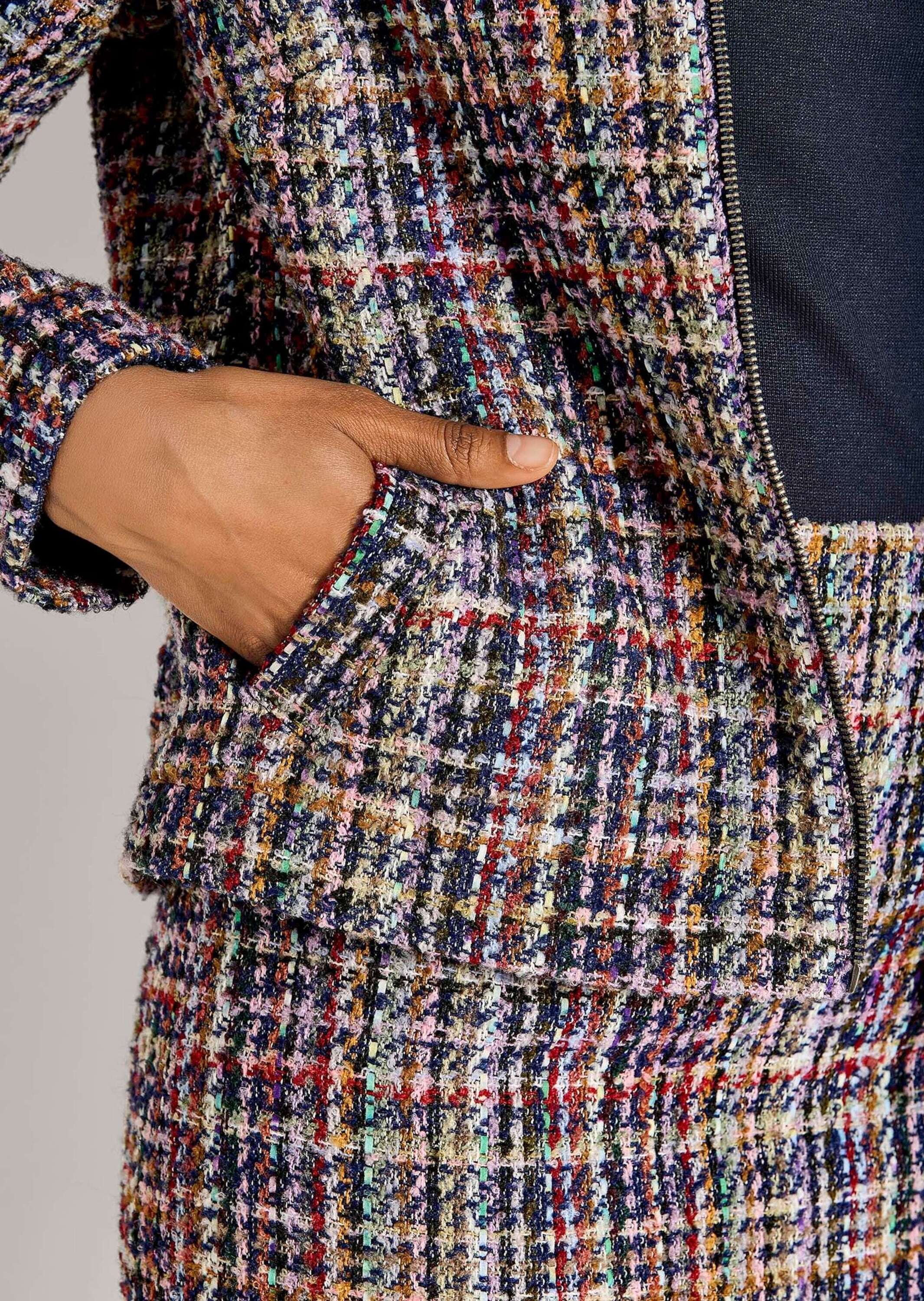 MADELEINE Jackenblazer »Tweedblazer Moderner Kurzblazer mit Zipper« Edler Multicolour-Tweed