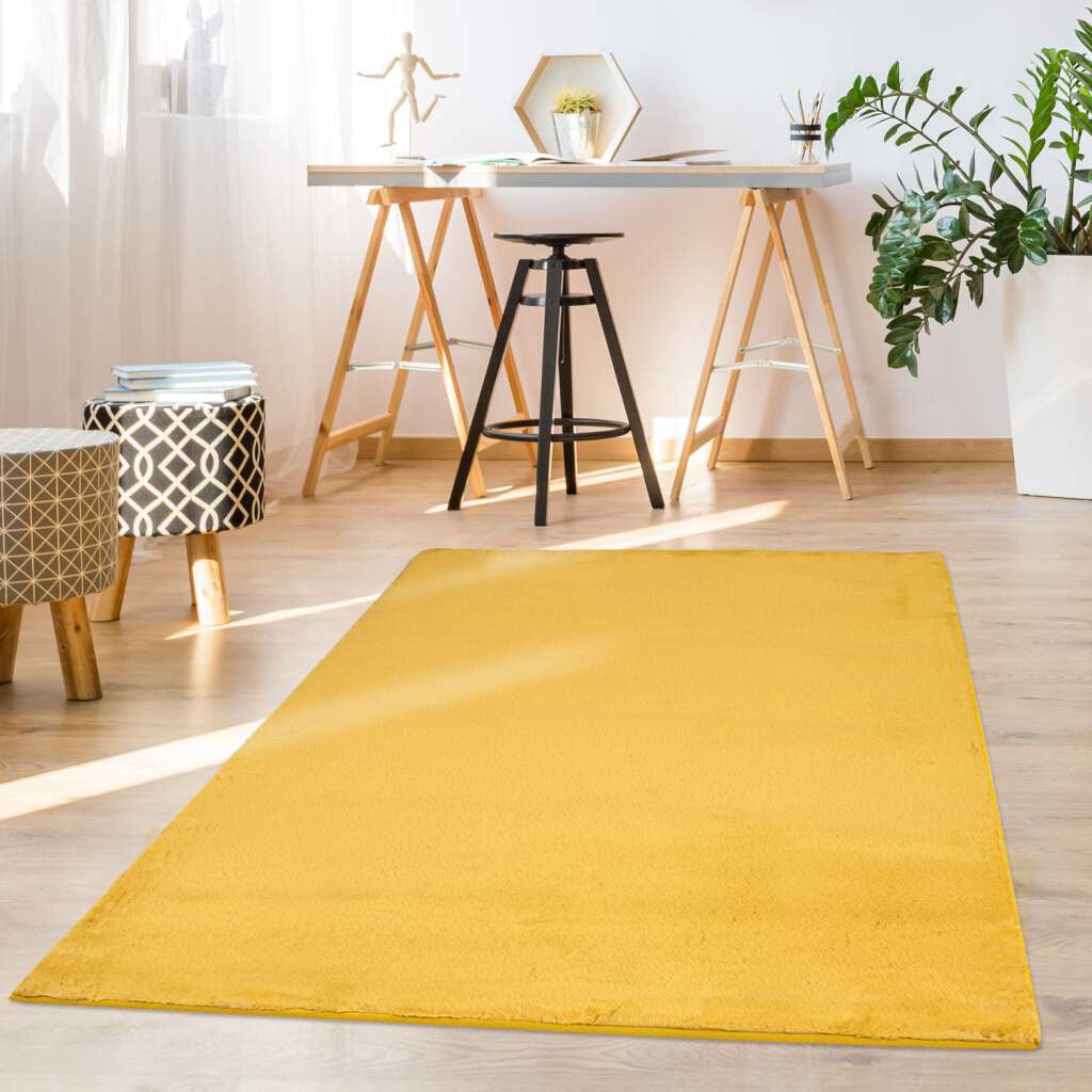 Carpet City Hochflor-Teppich »TOPIA 400«, rechteckig, Kunstfell-Teppich mit  Kaninchenfell-Optik, Wohnzimmer, Schlafzimmer