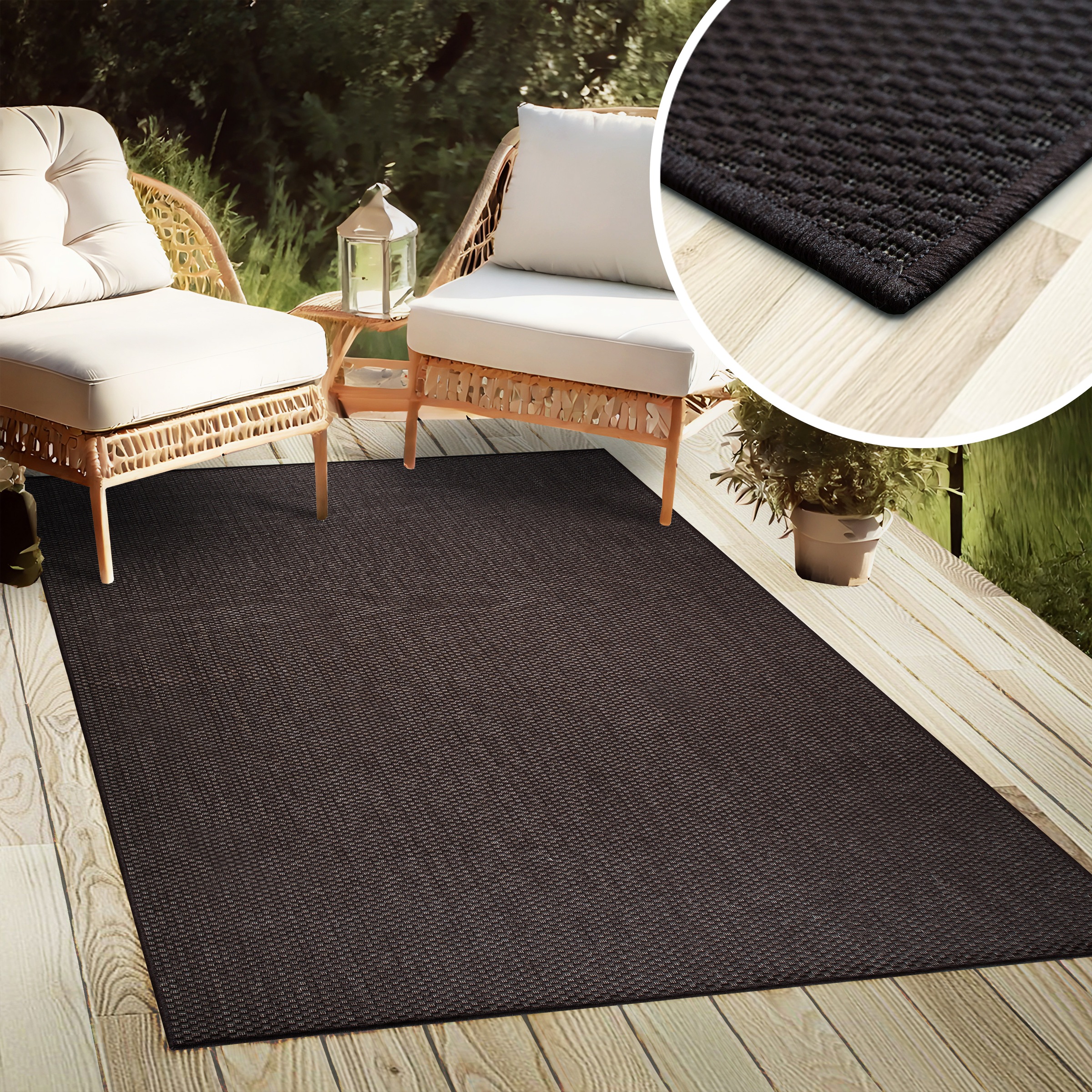 my home Teppich »Venedig auch als Läufer erhältlich«, rechteckig, 4 mm Höhe, In- und Outdoor geeignet, Sisal-Optik, Wetterfest & UV-beständig