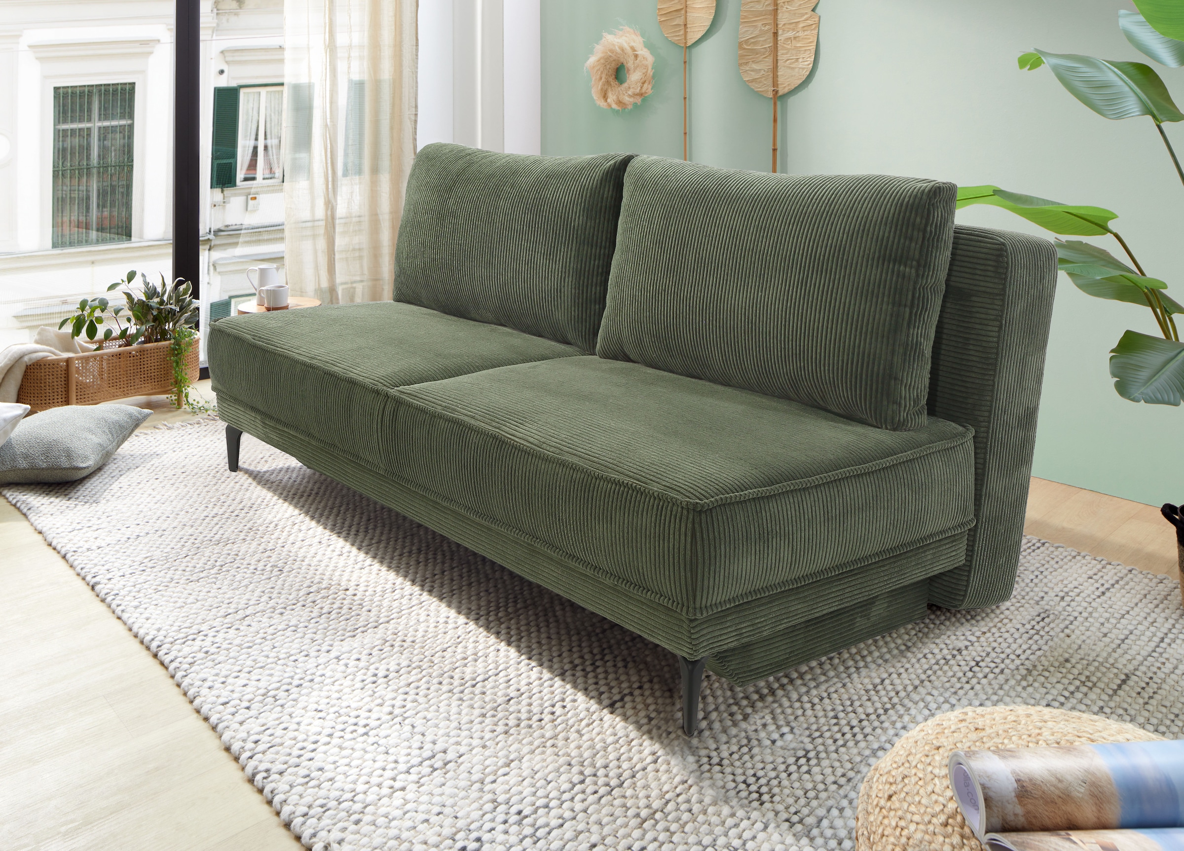 Jockenhöfer Gruppe Schlafsofa »Maestro, B: 203 cm, Liegefl. 161x200 cm, Dauerschläfer« mit Bettfunktion & Bettkasten, Tonnentaschenfederkern