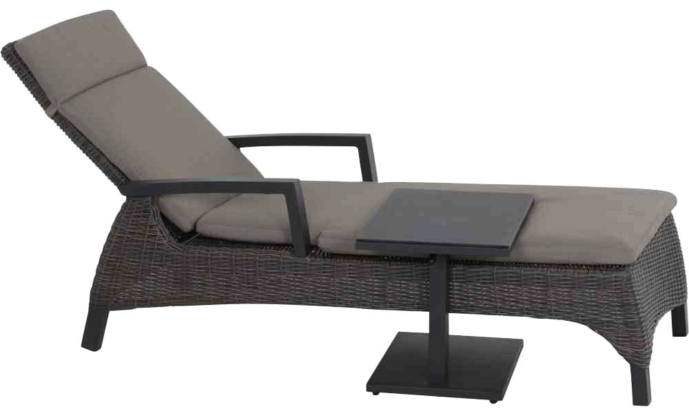 Siena Garden Gartenliege »Corido Liege matt anthrazit / charcoal grey«, Aluminiumgestell, Gardino®-Geflecht, inkl. Auflage taupe-meliert