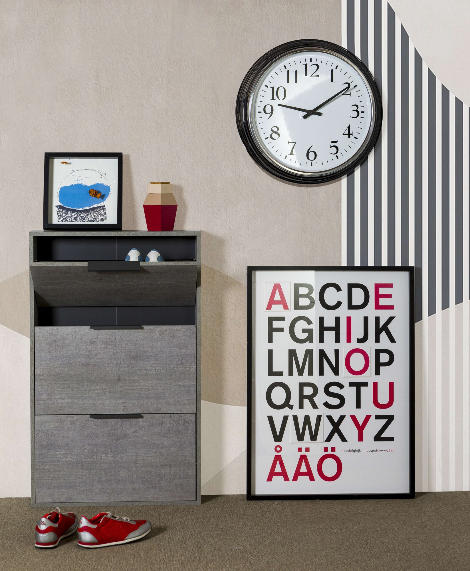 Composad Schuhschrank »Espresso,Schuhschrank, Schuhkipper, mit Klappen«, (1 St.), mit 3 Klappen, schmal