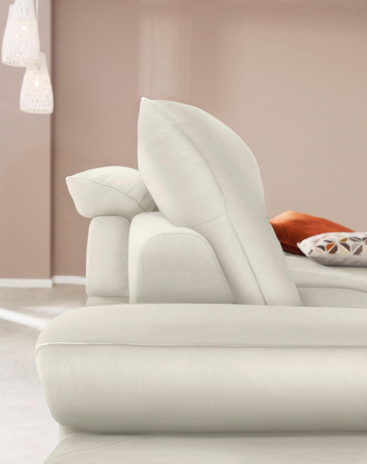 W.SCHILLIG Ecksofa »enjoy&MORE, mit tollem Sitzkomfort, elegant und bequem, L-Form«, mit Sitztiefenverstellung, Füße silber matt, Breite 294 cm