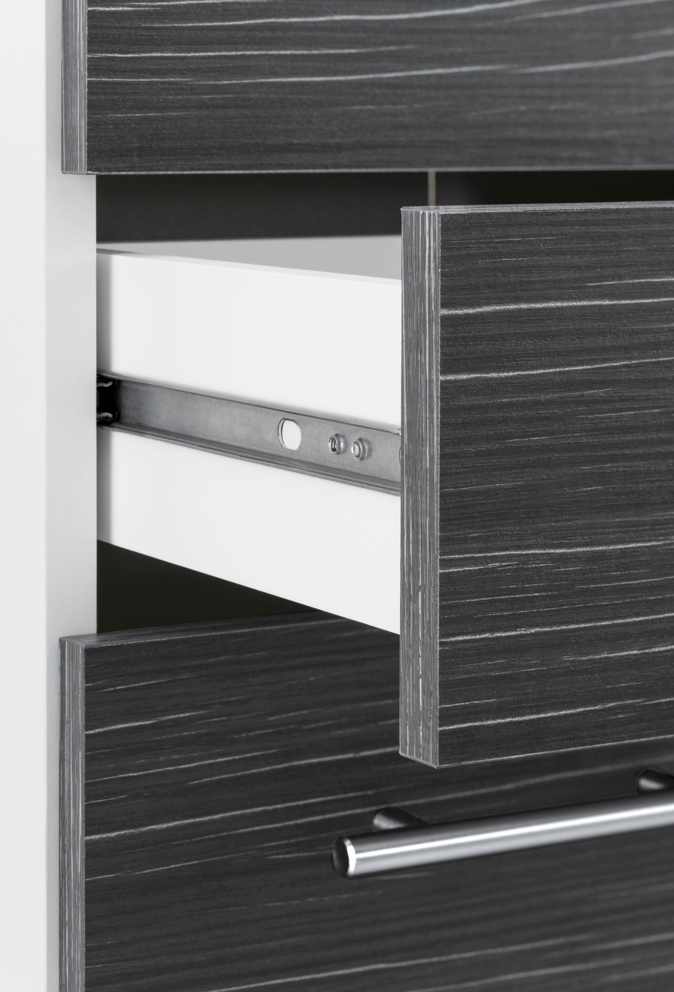 welltime Waschbeckenunterschrank »Emmi, Breite 65 cm made in Germany«, Siphonausschnitt, Metallbeschläge