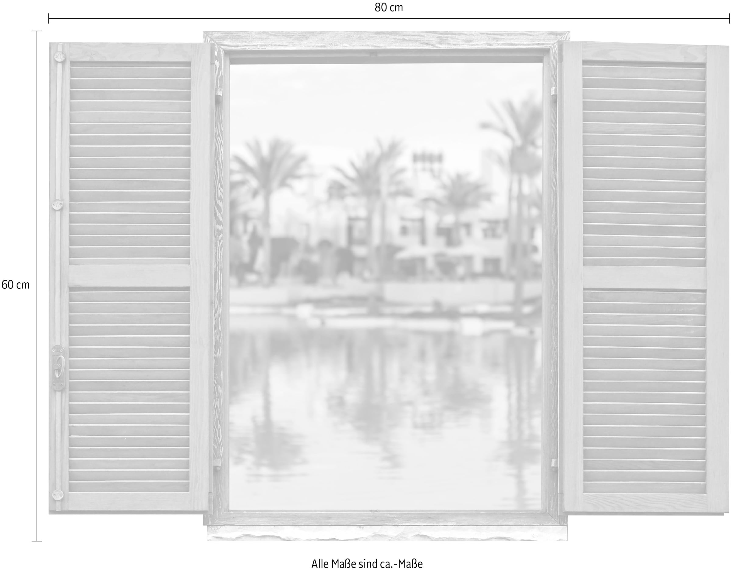 queence Wandtattoo »Pool«, (1 St.), Wandsticker, Wandbild, selbstklebend, 3D, Fenster