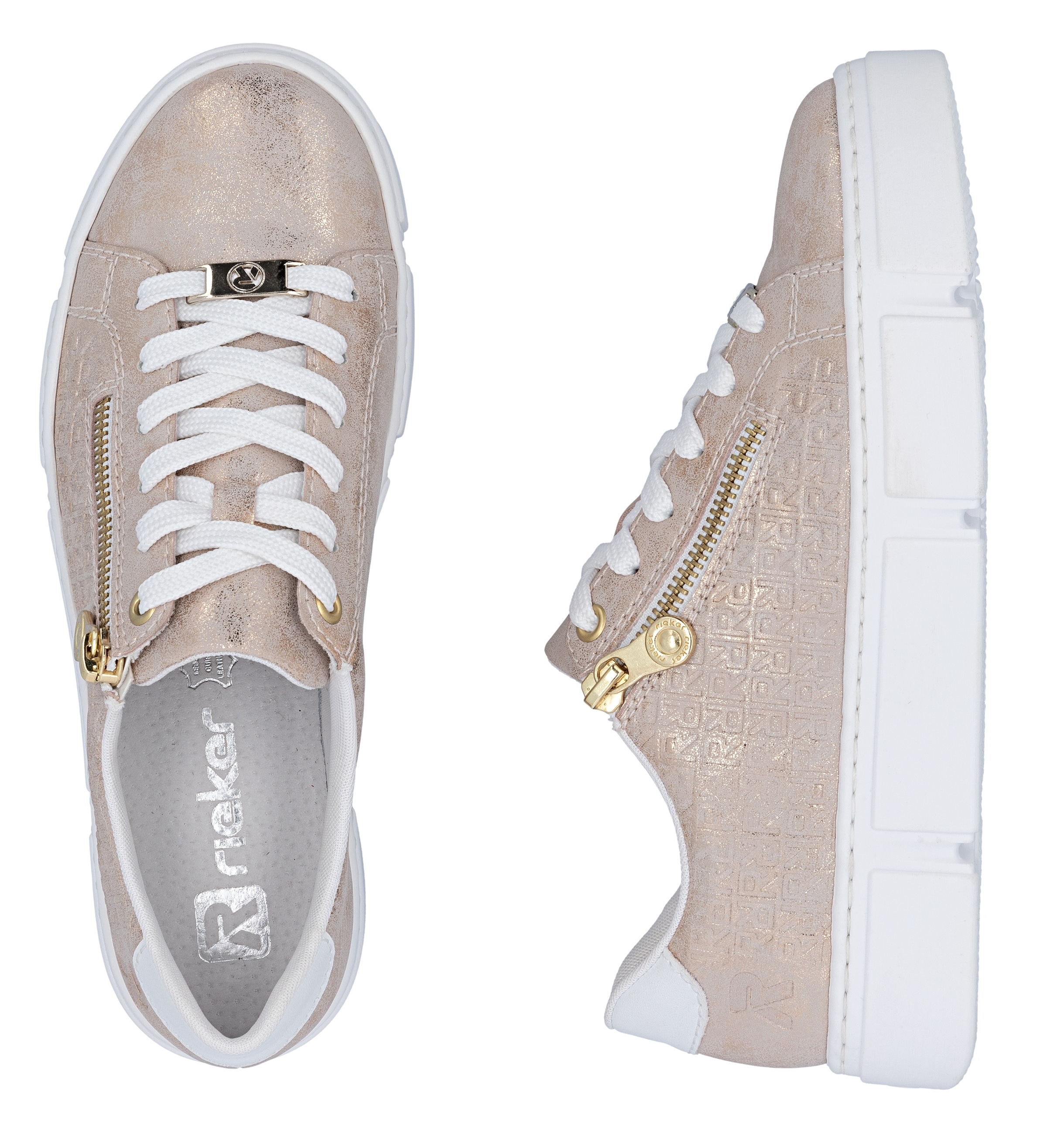 Rieker Plateausneaker  , Freizeitschuh, Halbschuh, Schnürschuh mit Reißverschluss
