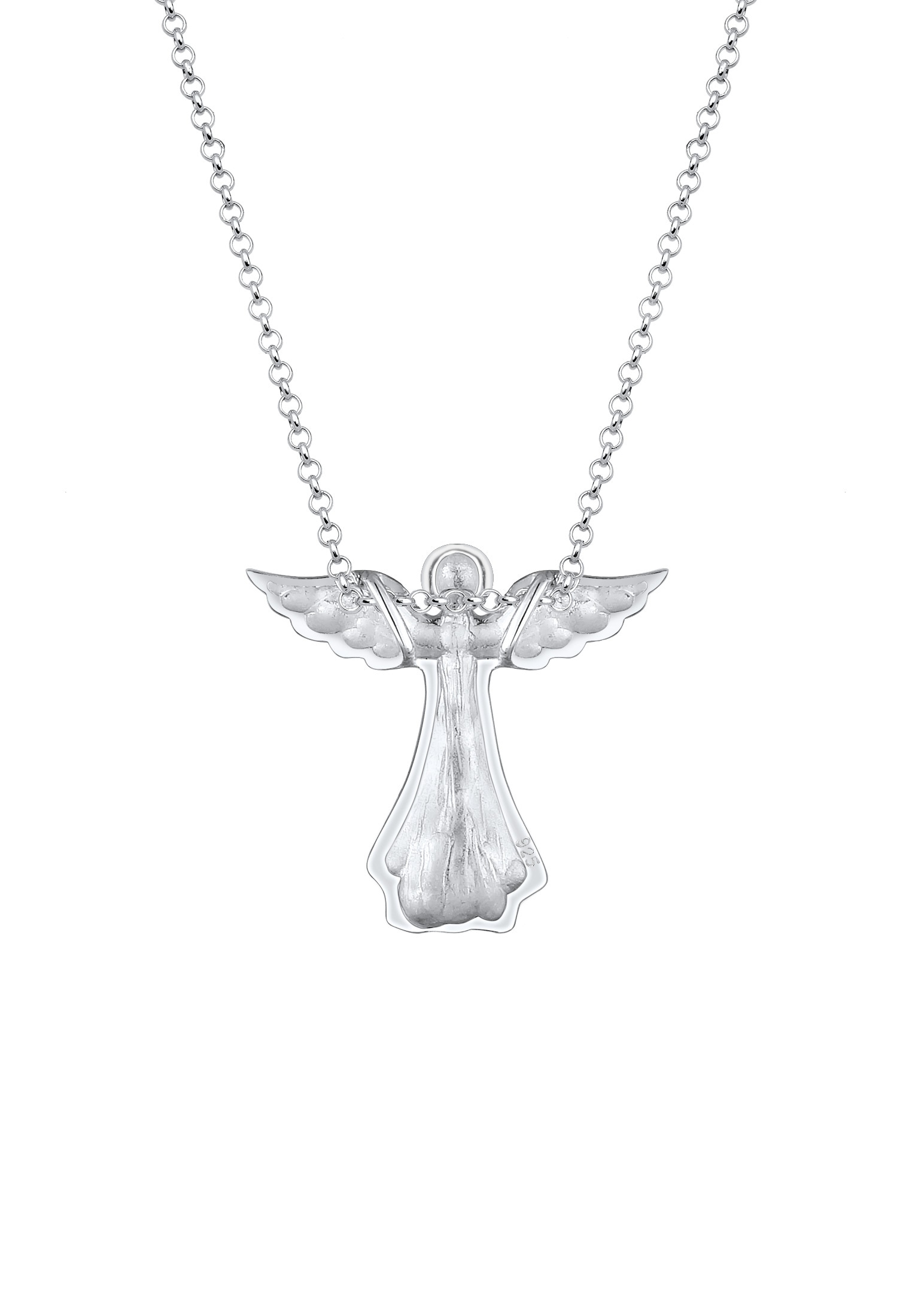 Elli Silberkette »Halskette Engel Glas Kristalle Weiß 925 Sterling Silber«