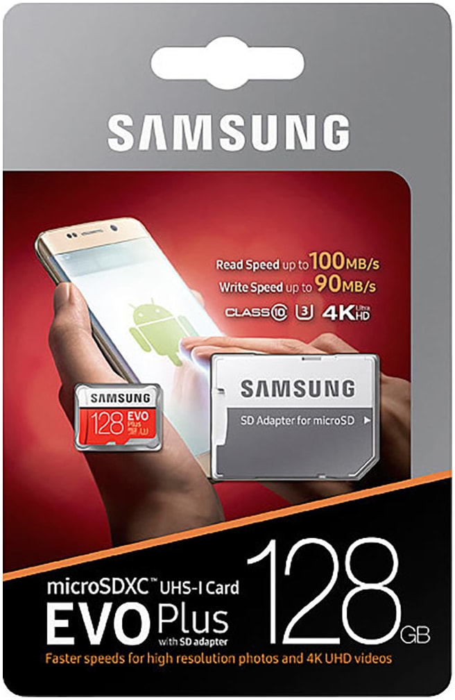 Samsung Speicherkarte »microSDXC 128 GB EVO Plus« (128 GB UHS-I Class 10 100 MB/s Lesegeschwindigkeit)
