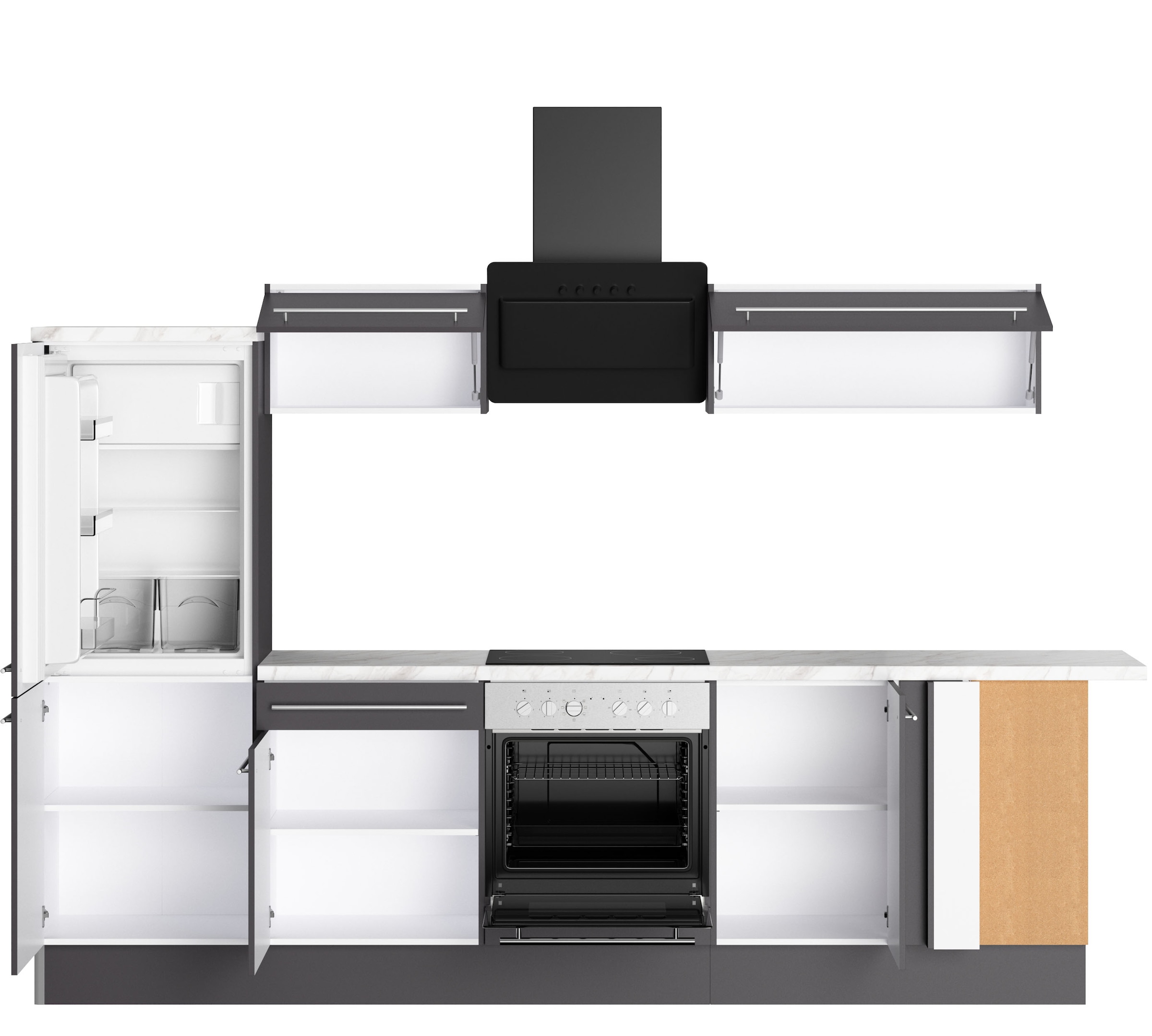 KOCHSTATION Küche »KS-Bern2«, Stellmaße 295 x 175 cm, wahlweise mit E-Geräten
