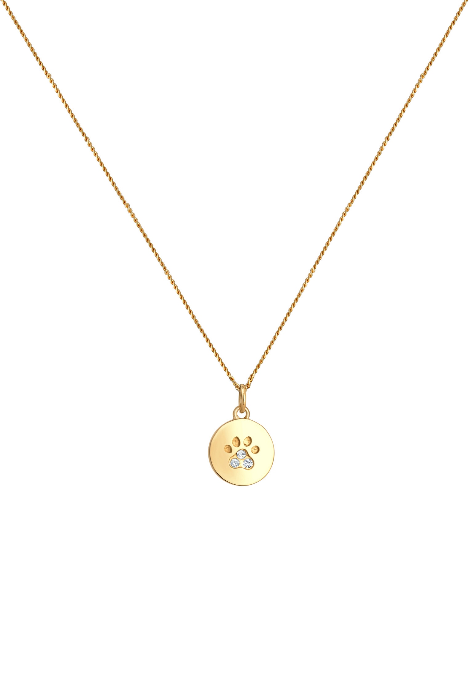 Elli Silberkette »Halskette Pfote Hund Katze 925 Silber, mit Kristallen von Swarovski®«