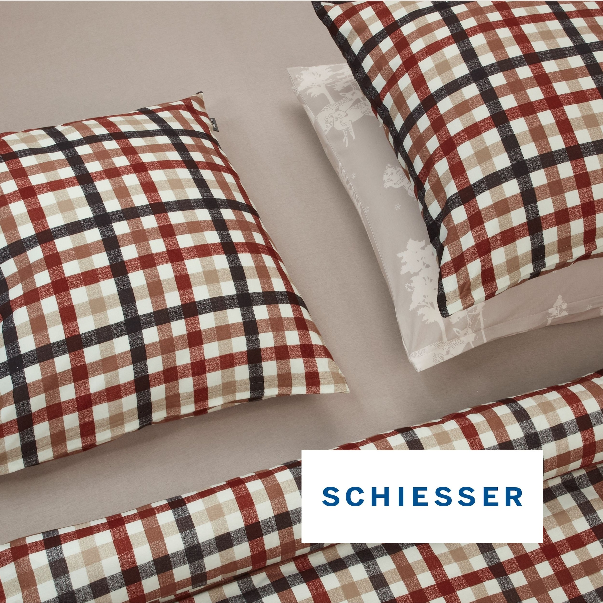 Schiesser Bettwäsche »Nordic aus weichem Baumwoll-Feinbiber mit nordischem Muster« 2 Stk. OEKO-TEX® MADE IN GREEN