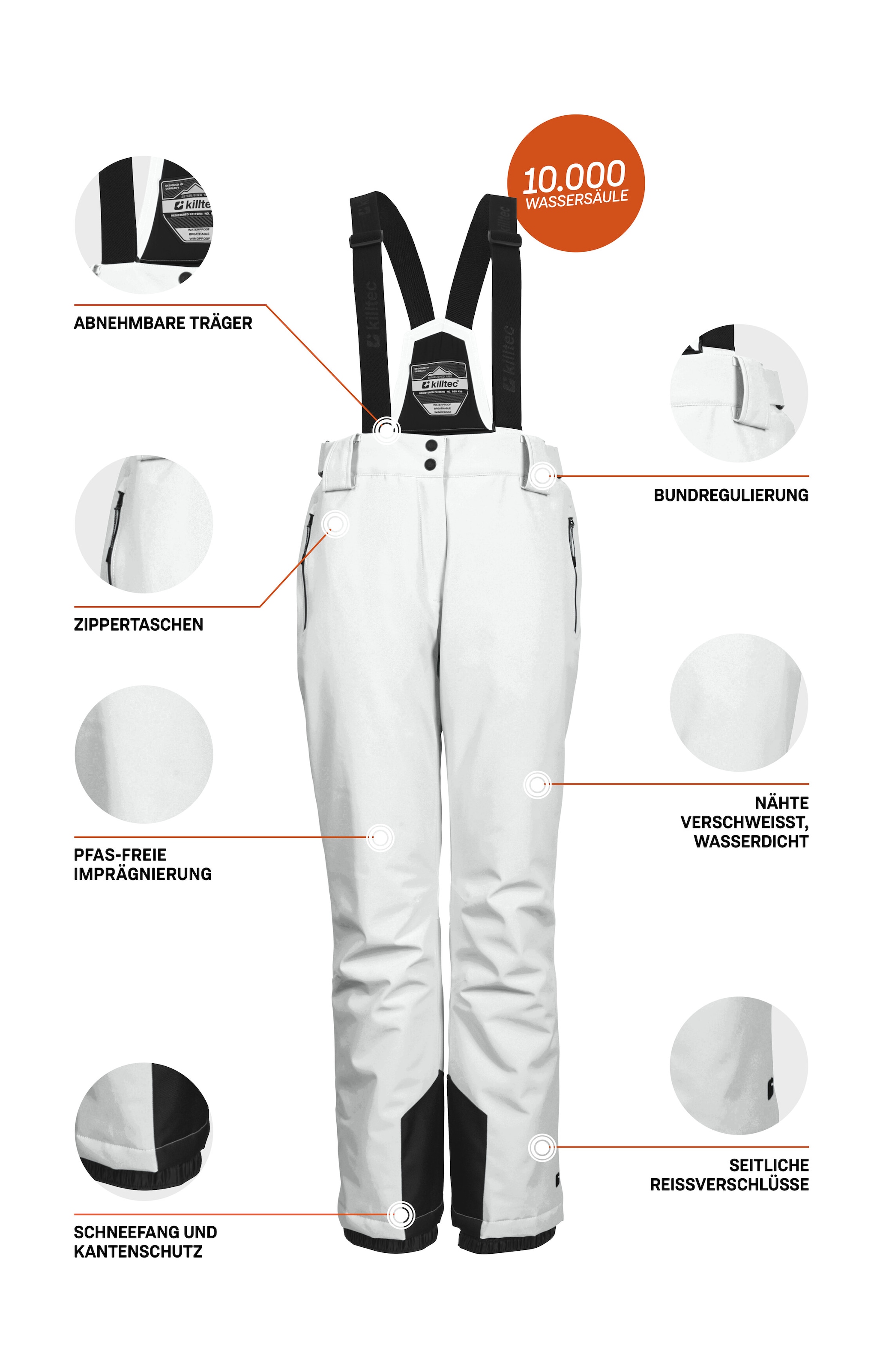 Killtec Skihose »KSW 249 WMN SKI PNTS_ERIELLE«  Wind- und wasserdicht, verstellbare Träger, PFAs-frei imprägniert