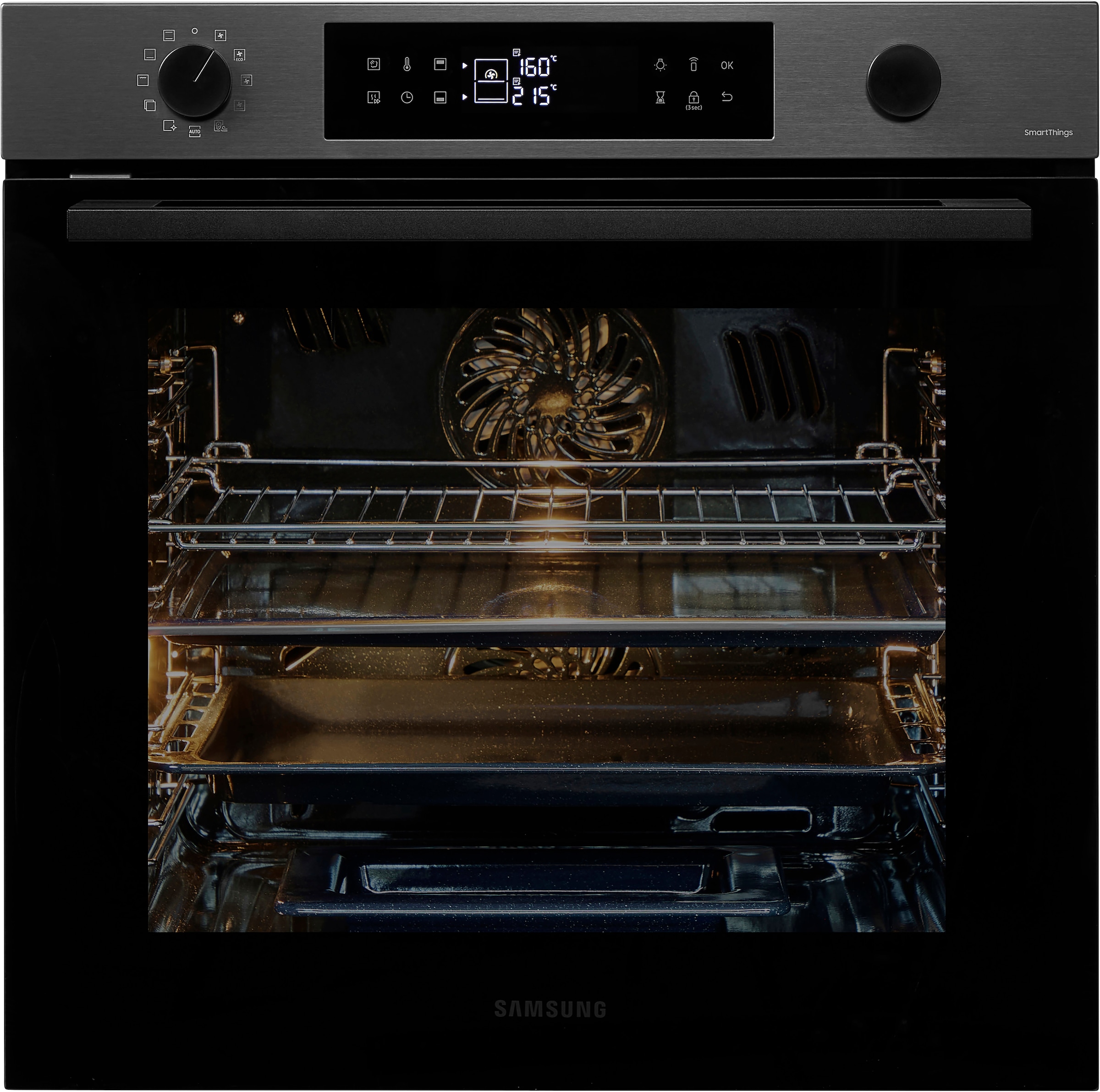 Samsung Pyrolyse Backofen Serie 4 »NV7B44503DB«, Pyrolyse-Selbstreinigung, Dual Cook – Ein Ofen. Zwei Garräume. Maximale Flexibilität.
