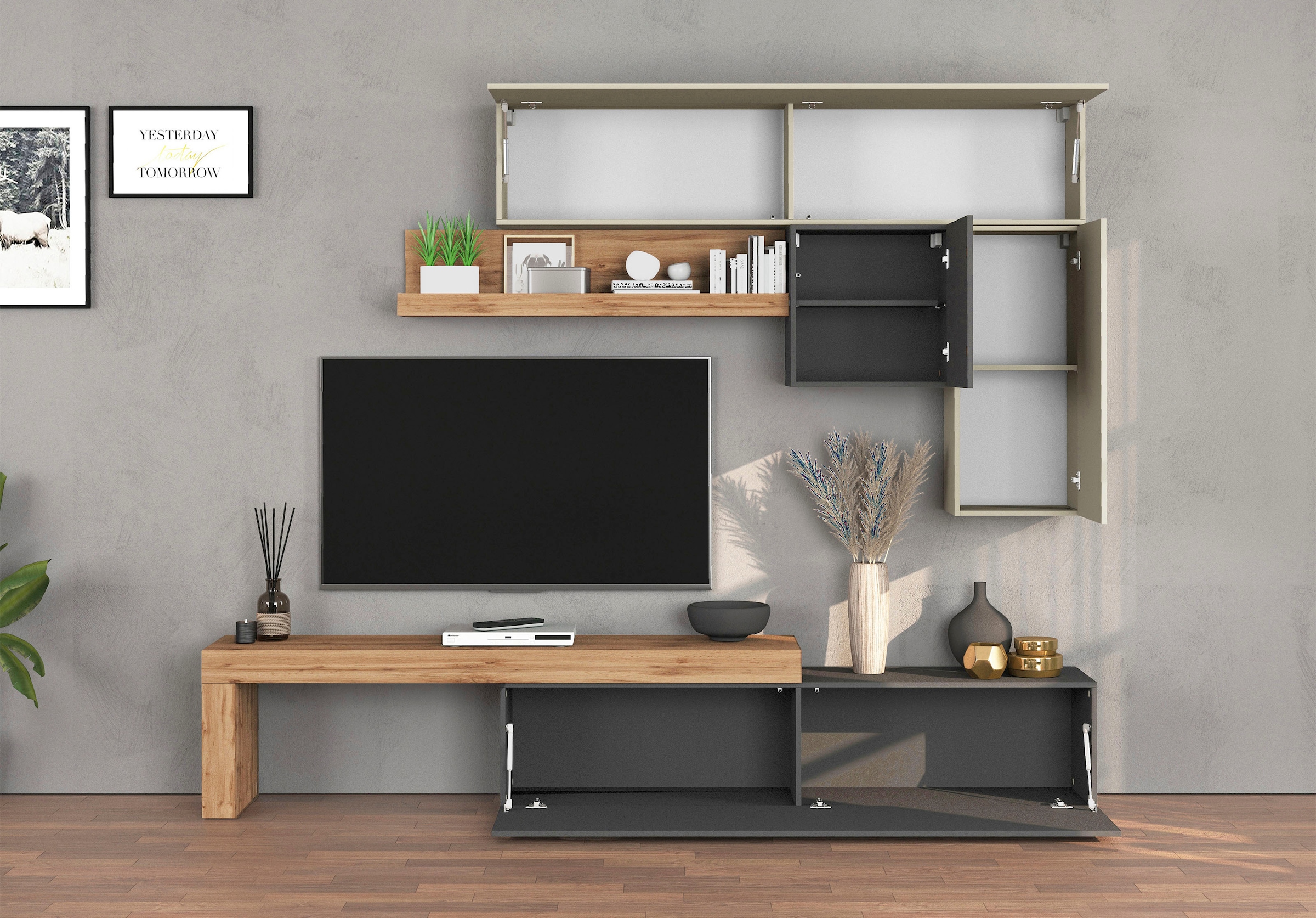 INOSIGN Wohnwand »Chronos Wohnwand, Medienwand, 5-er set« Set, 5 Stk. tlg.