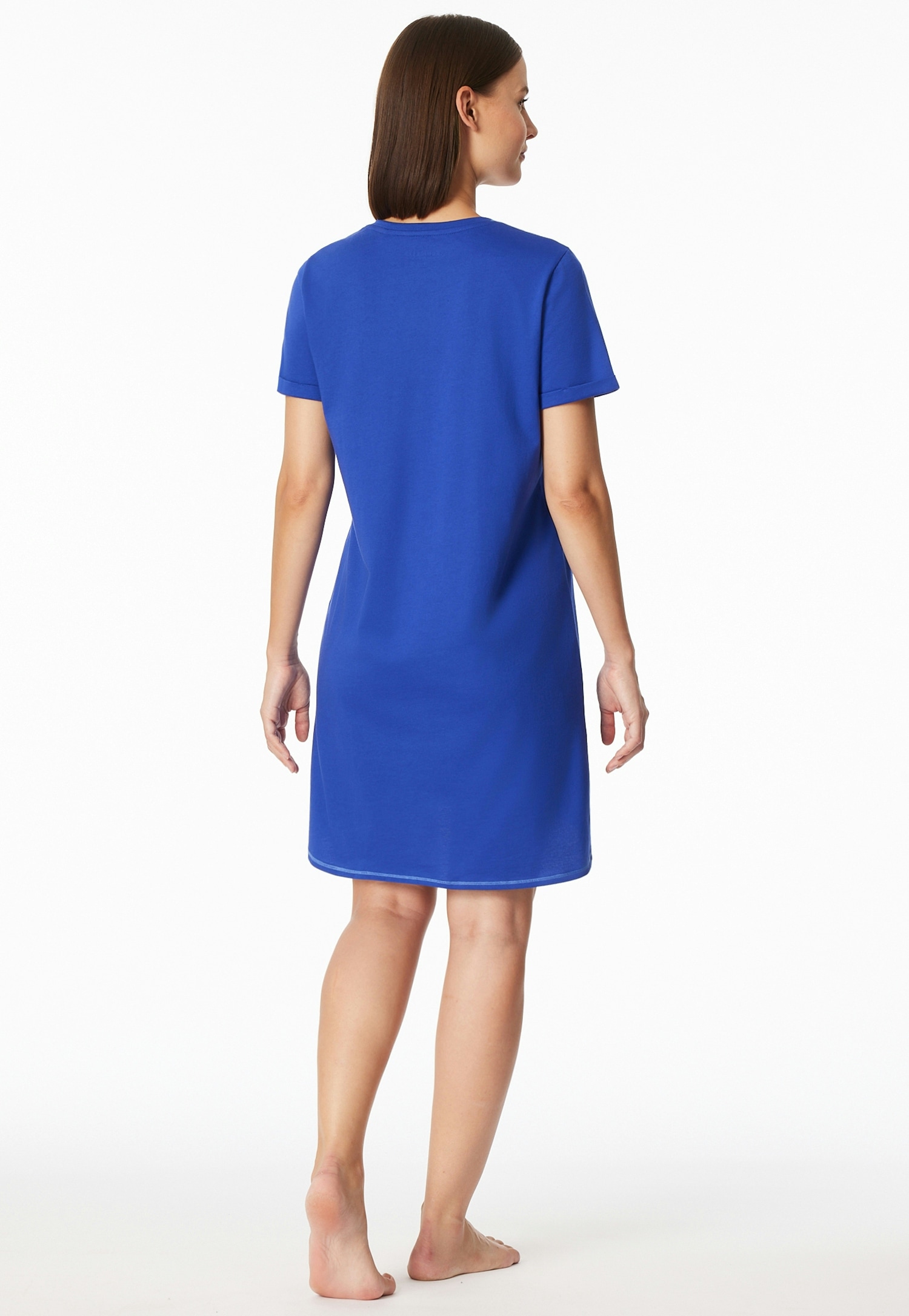 Schiesser Nachthemd »Casual Essentials« mit Statement-Print, Baumwolle, kurzärmelig, Rundhalsausschnitt